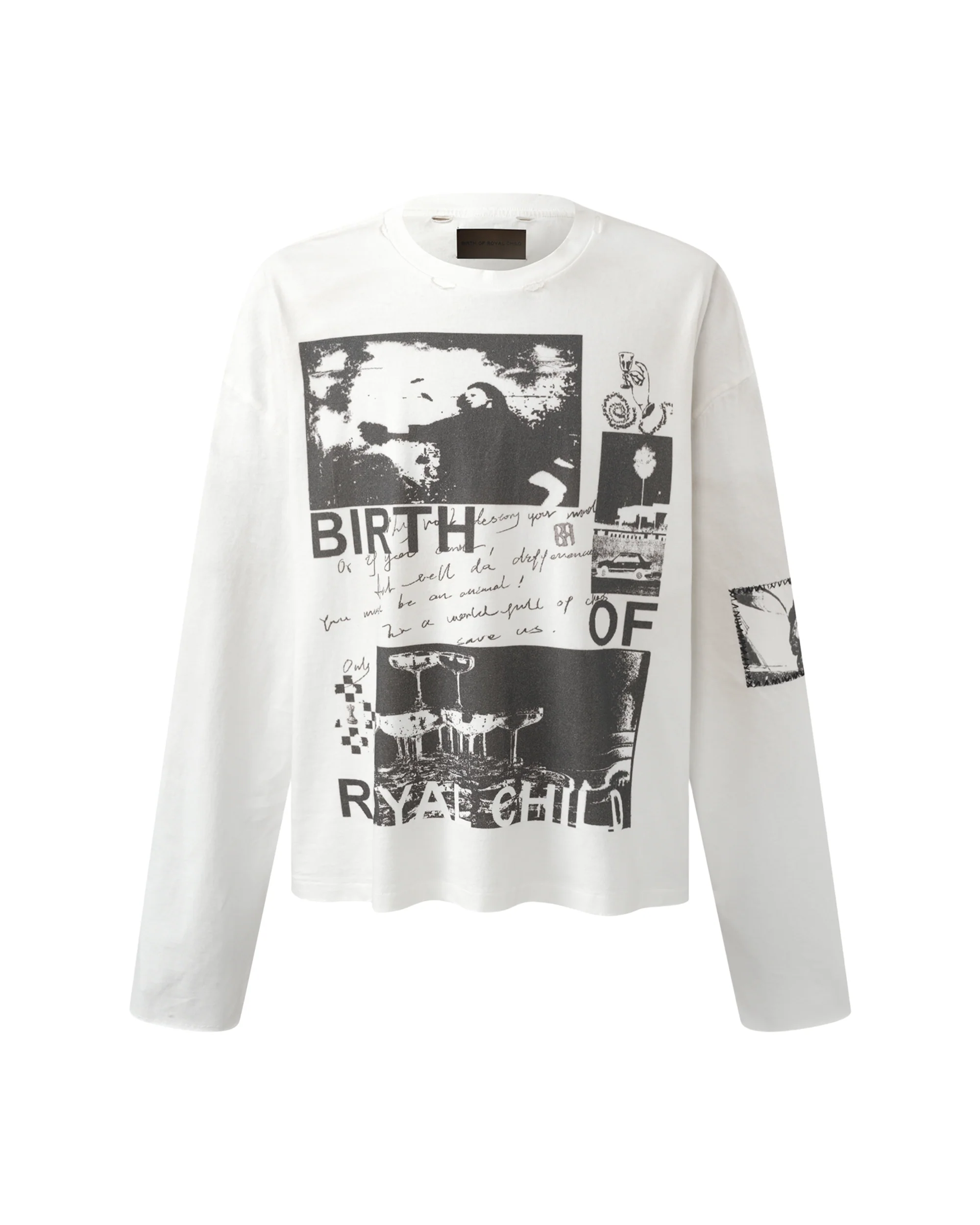 90s Hollywood Long Sleeve Tee - White