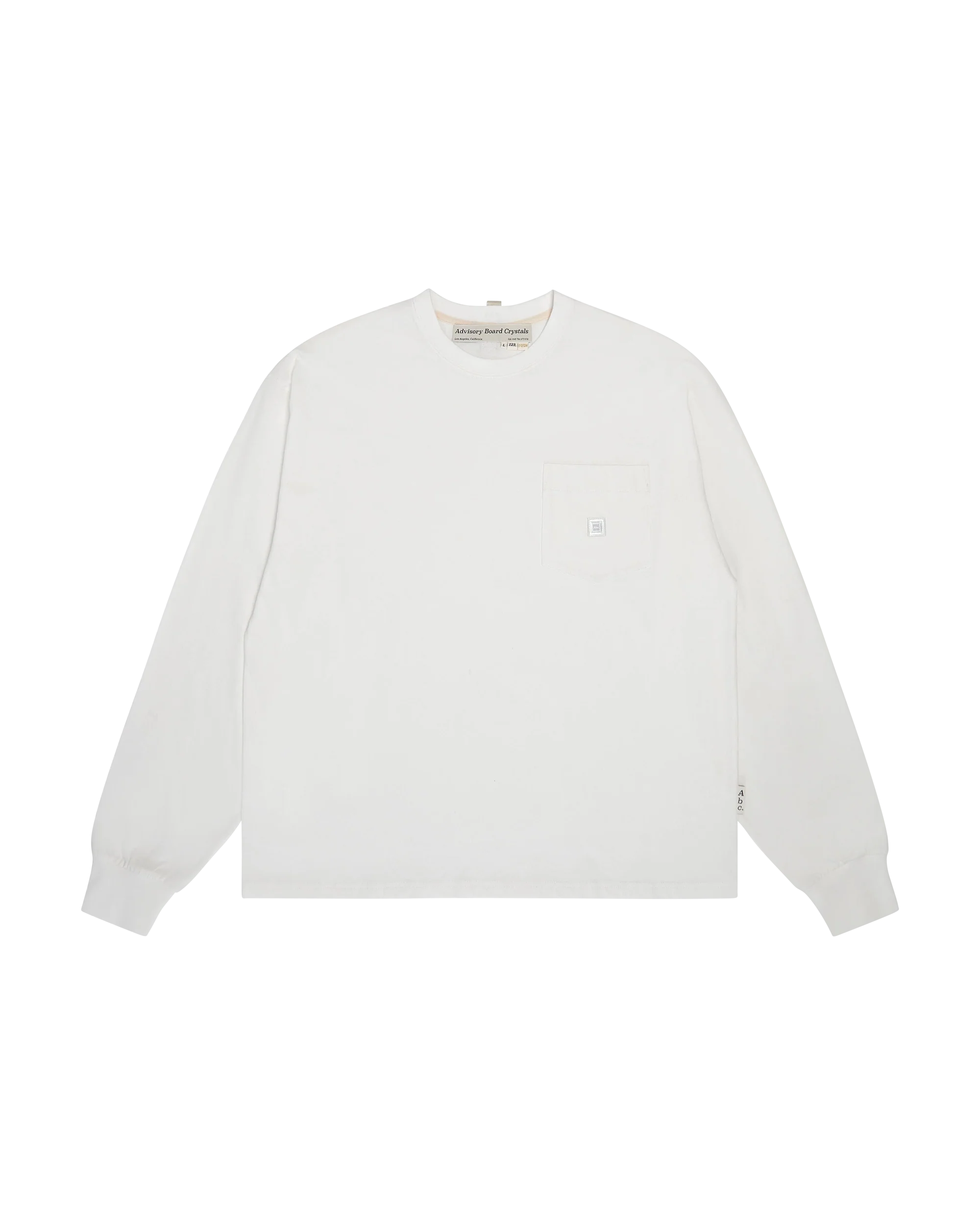 Abc.123. Silver Hologram Long Sleeve Tee (White) -FW24