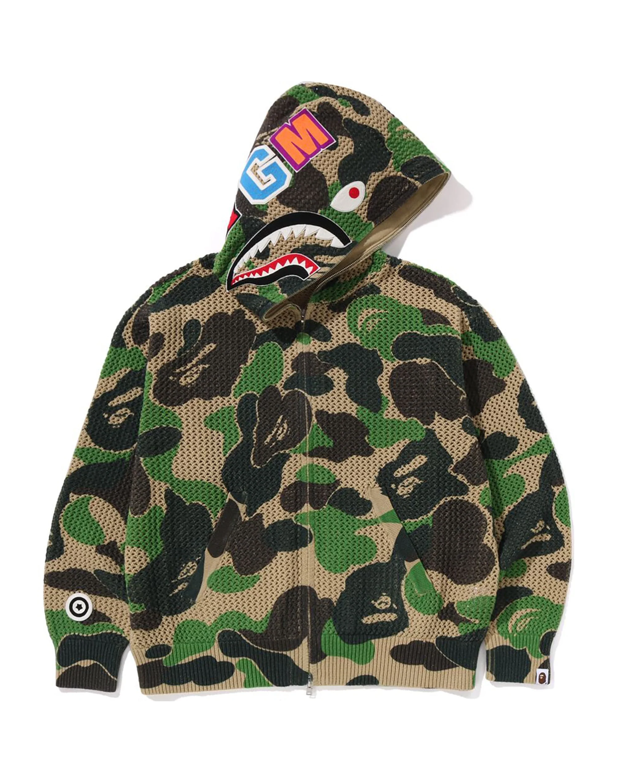 ABC CAMO CROCHET RELAXED FIT SHARK FULL ZIP HOODIE MENS - Image 8
