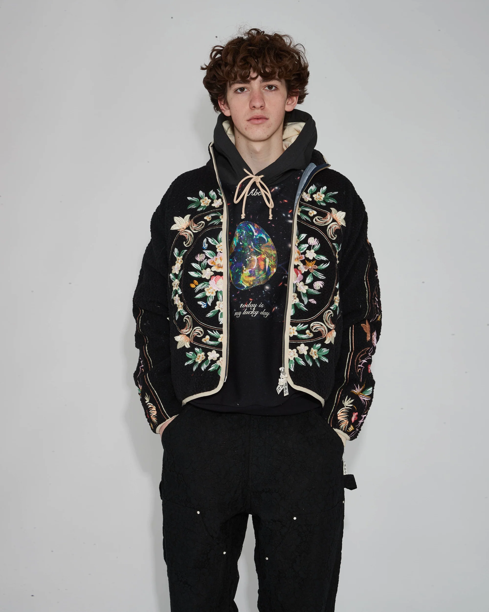 Abc.Gramps Floral Jacquard Crystal Toolbox Pant- FW24 - Image 2