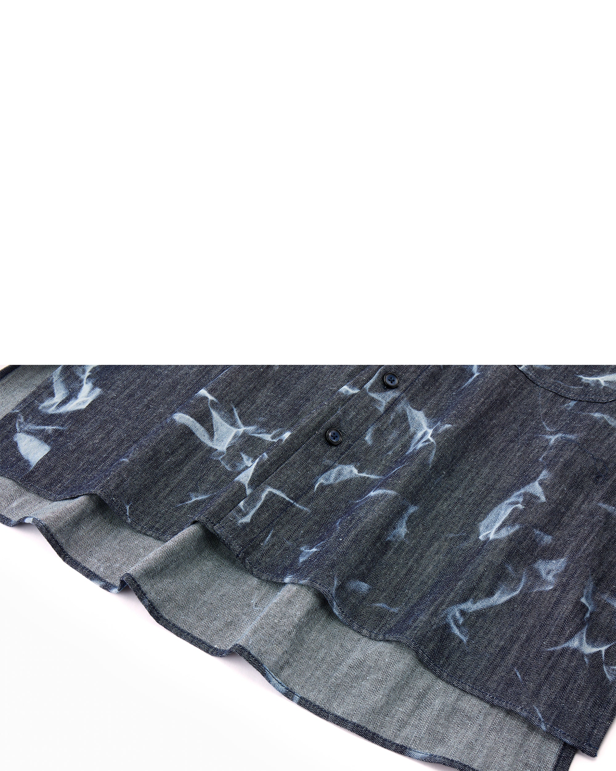 Abstract Indigo Button-Up Shirt – Washed Blue Pattern - Image 13
