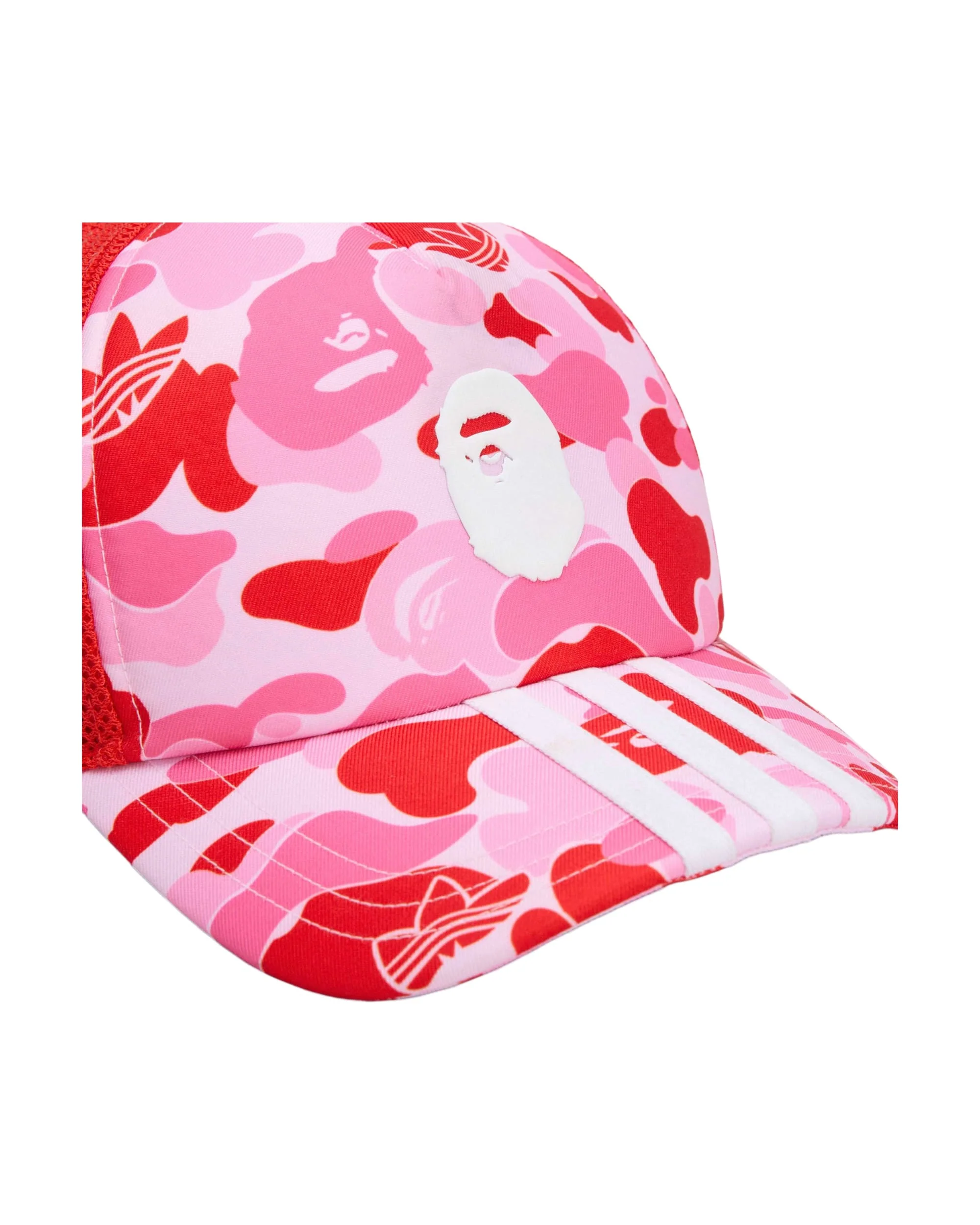 adidas x BAPE Trucker Cap - Pink Camo/Red - Image 2