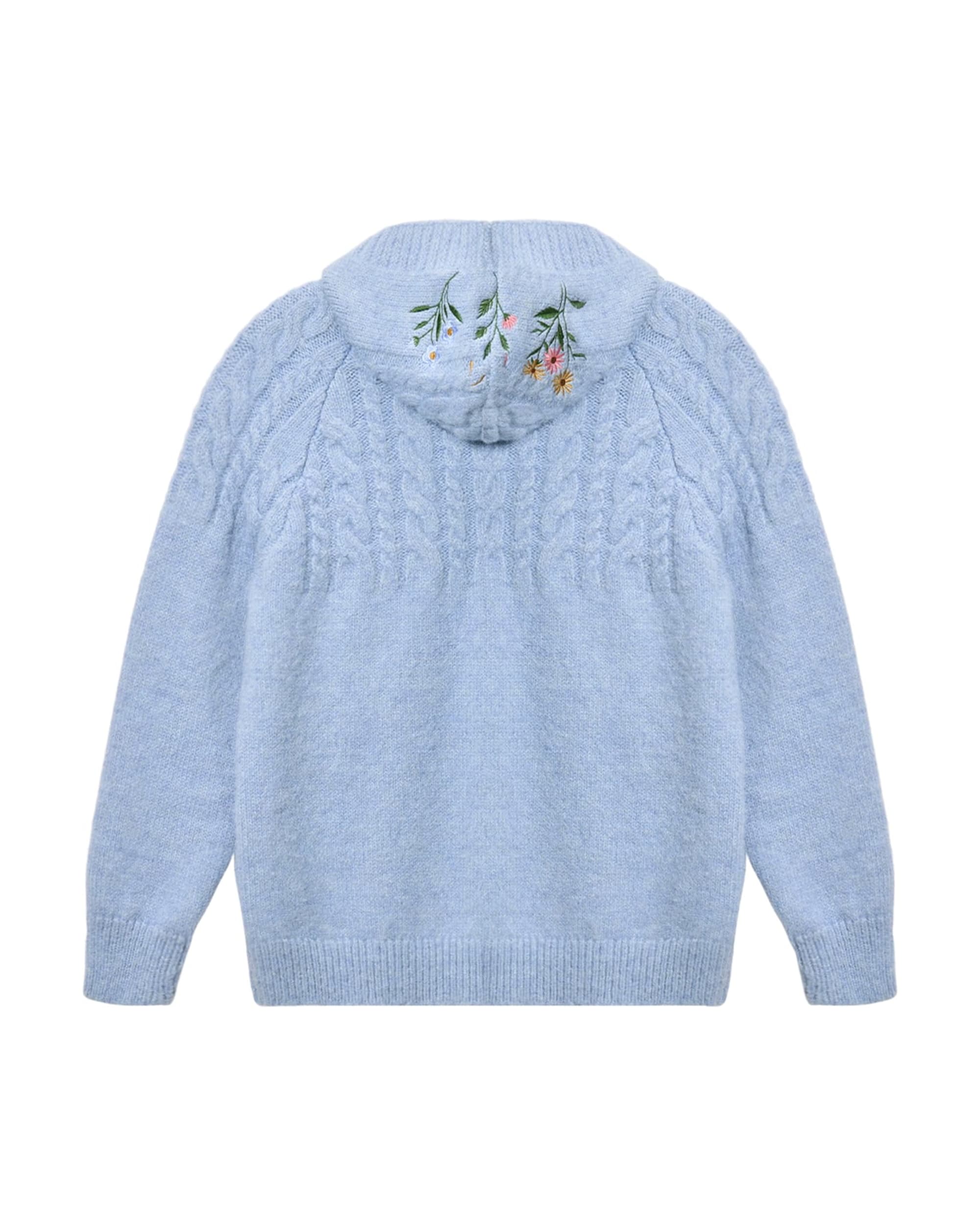 (AFGK) Embroidered Knit Hooded Cardigan - Image 10