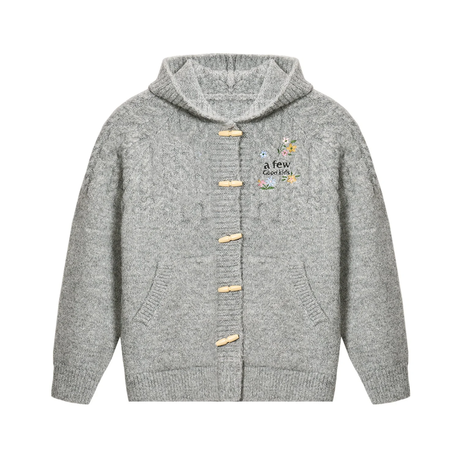 (AFGK) Embroidered Knit Hooded Cardigan - Image 13