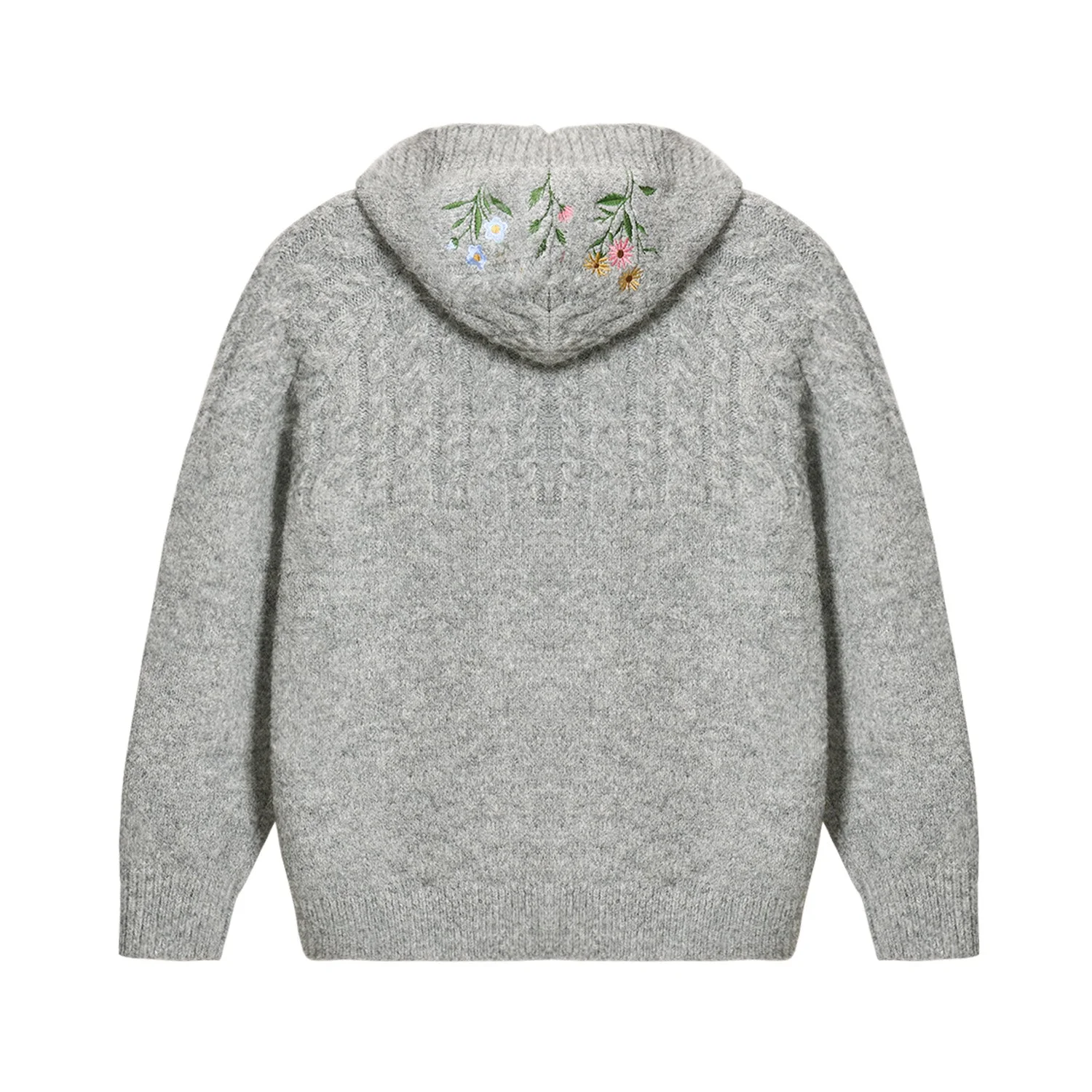 (AFGK) Embroidered Knit Hooded Cardigan - Image 14