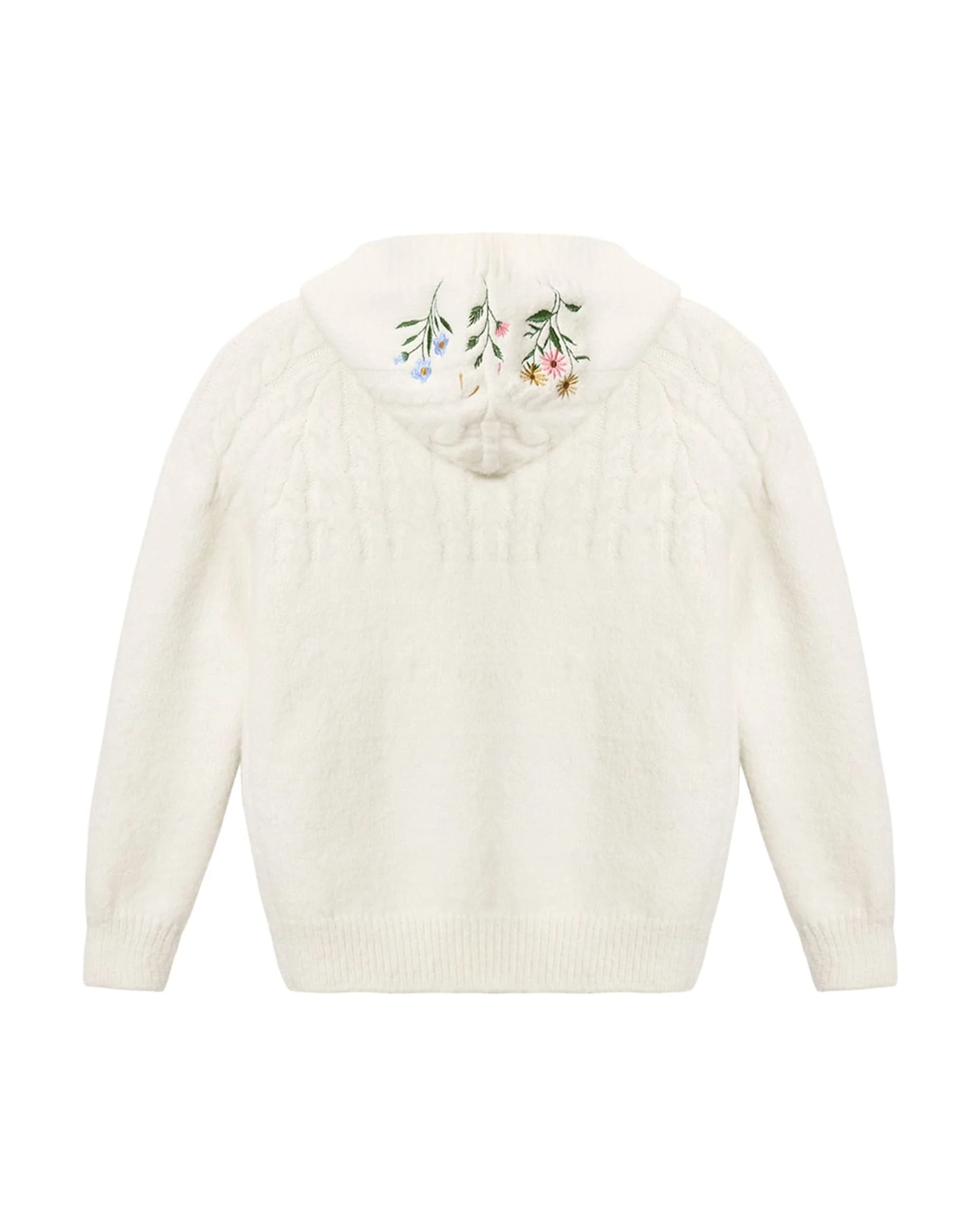 (AFGK) Embroidered Knit Hooded Cardigan - Image 2
