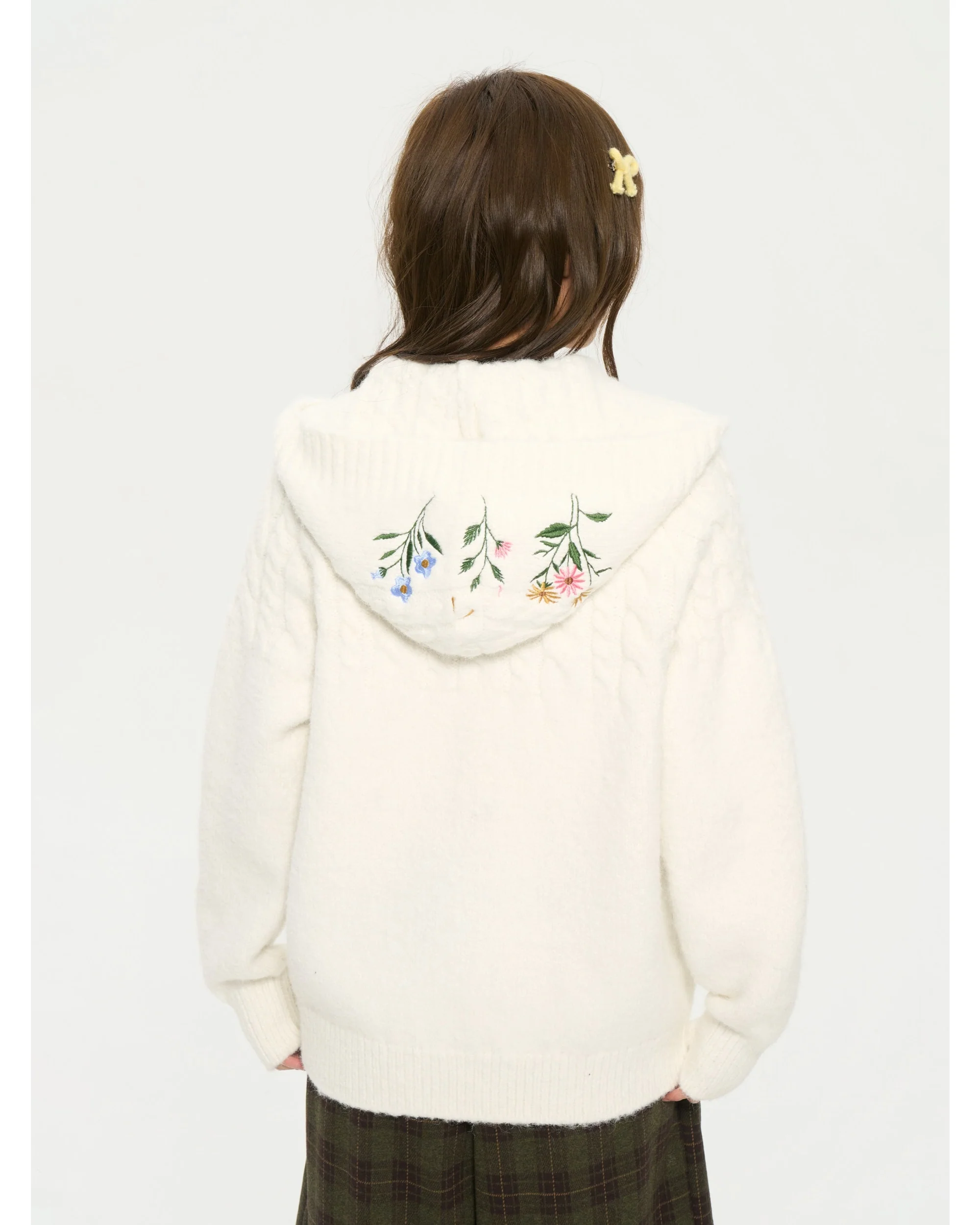 (AFGK) Embroidered Knit Hooded Cardigan - Image 4