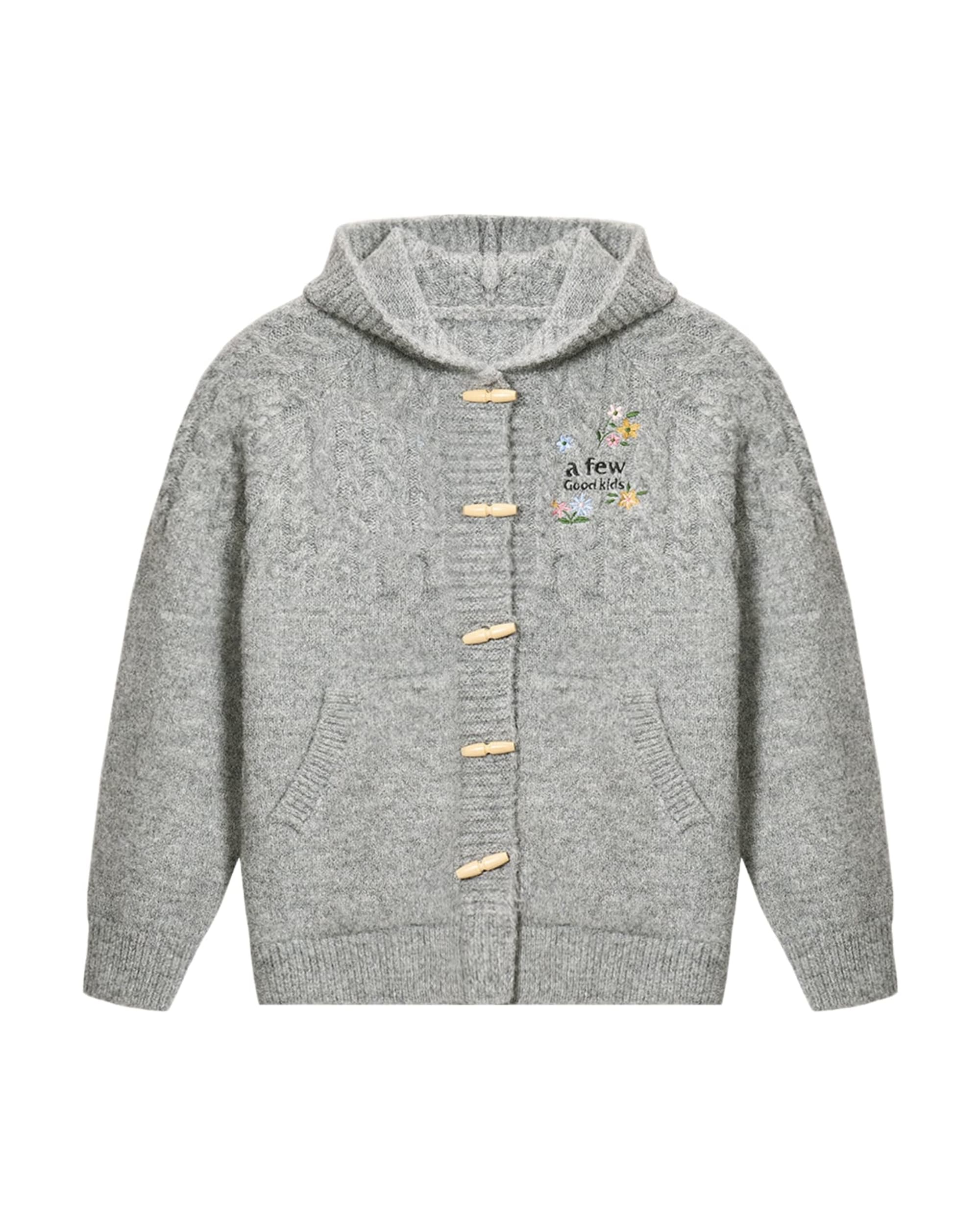 (AFGK) Embroidered Knit Hooded Cardigan - Image 6