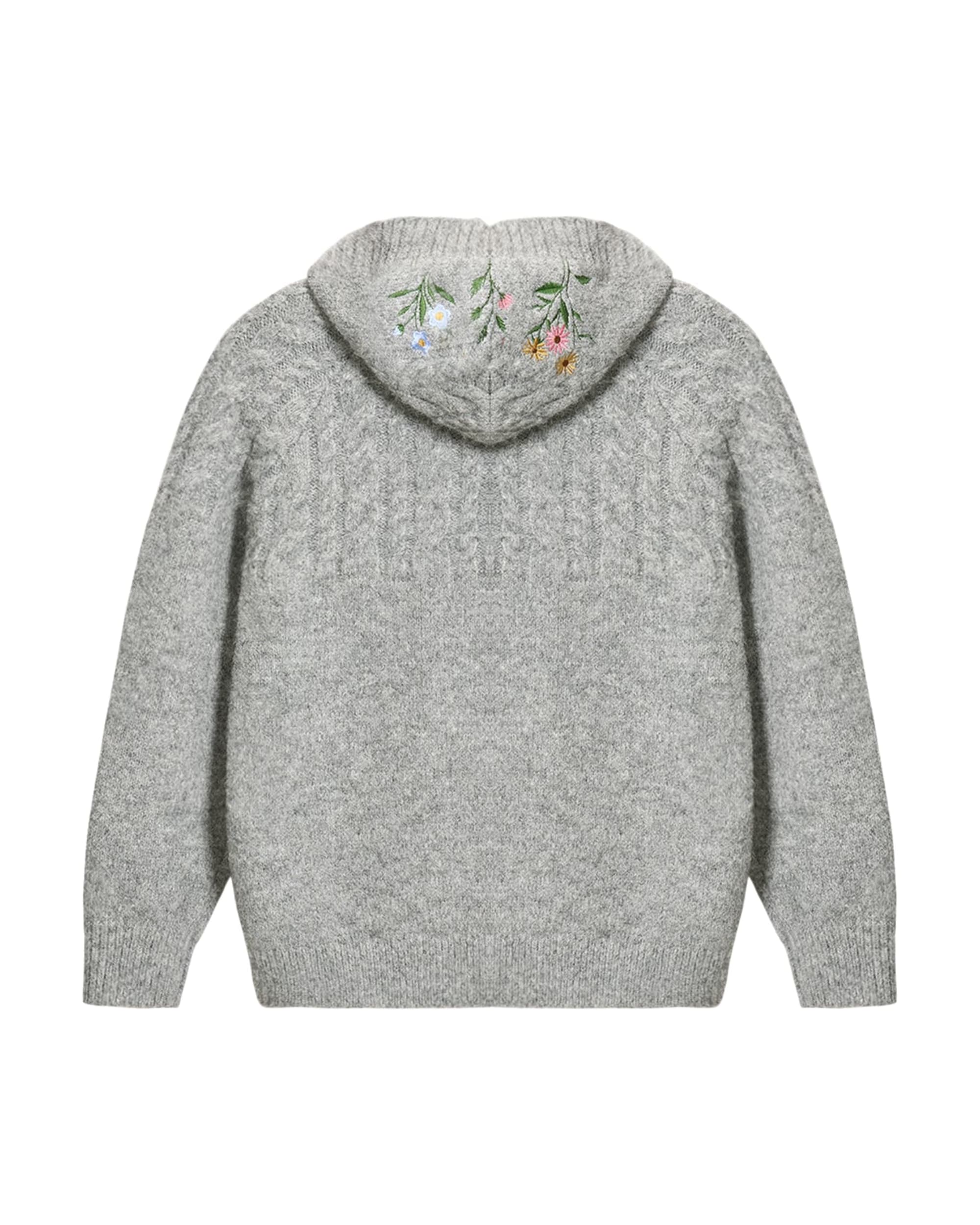 (AFGK) Embroidered Knit Hooded Cardigan - Image 7