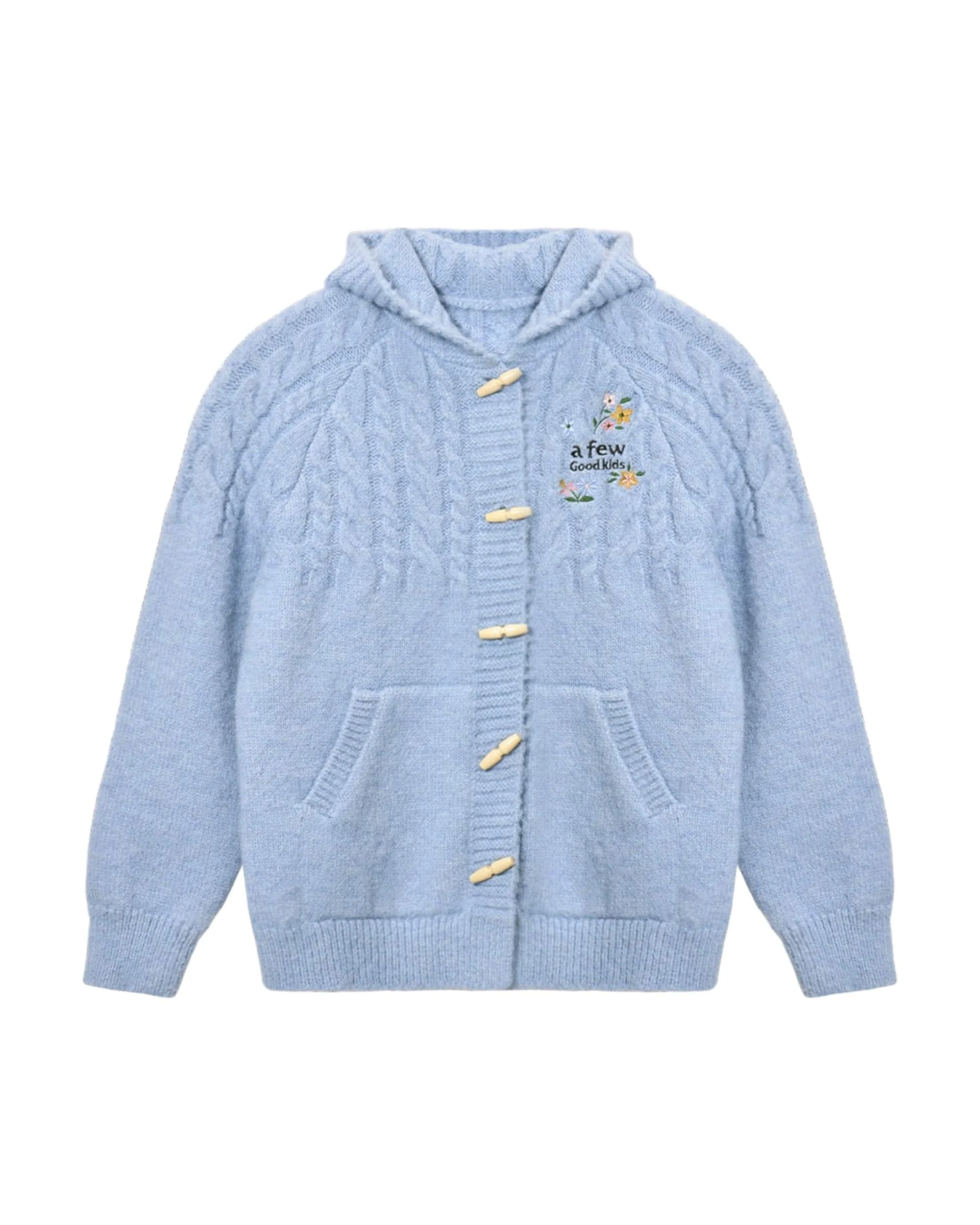 (AFGK) Embroidered Knit Hooded Cardigan - Image 9