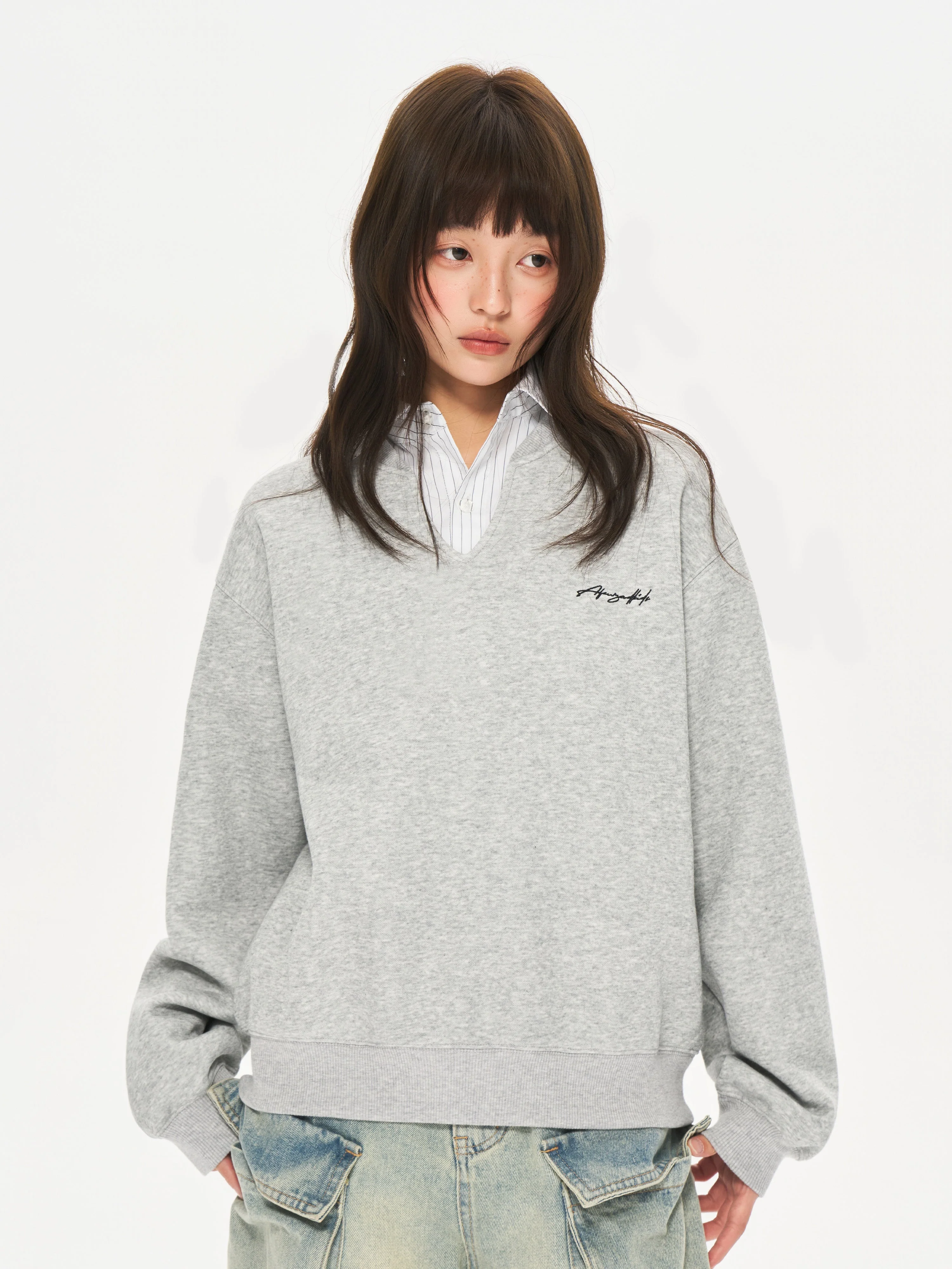 (AFGK) Layered Collar Sweatshirt - Image 14