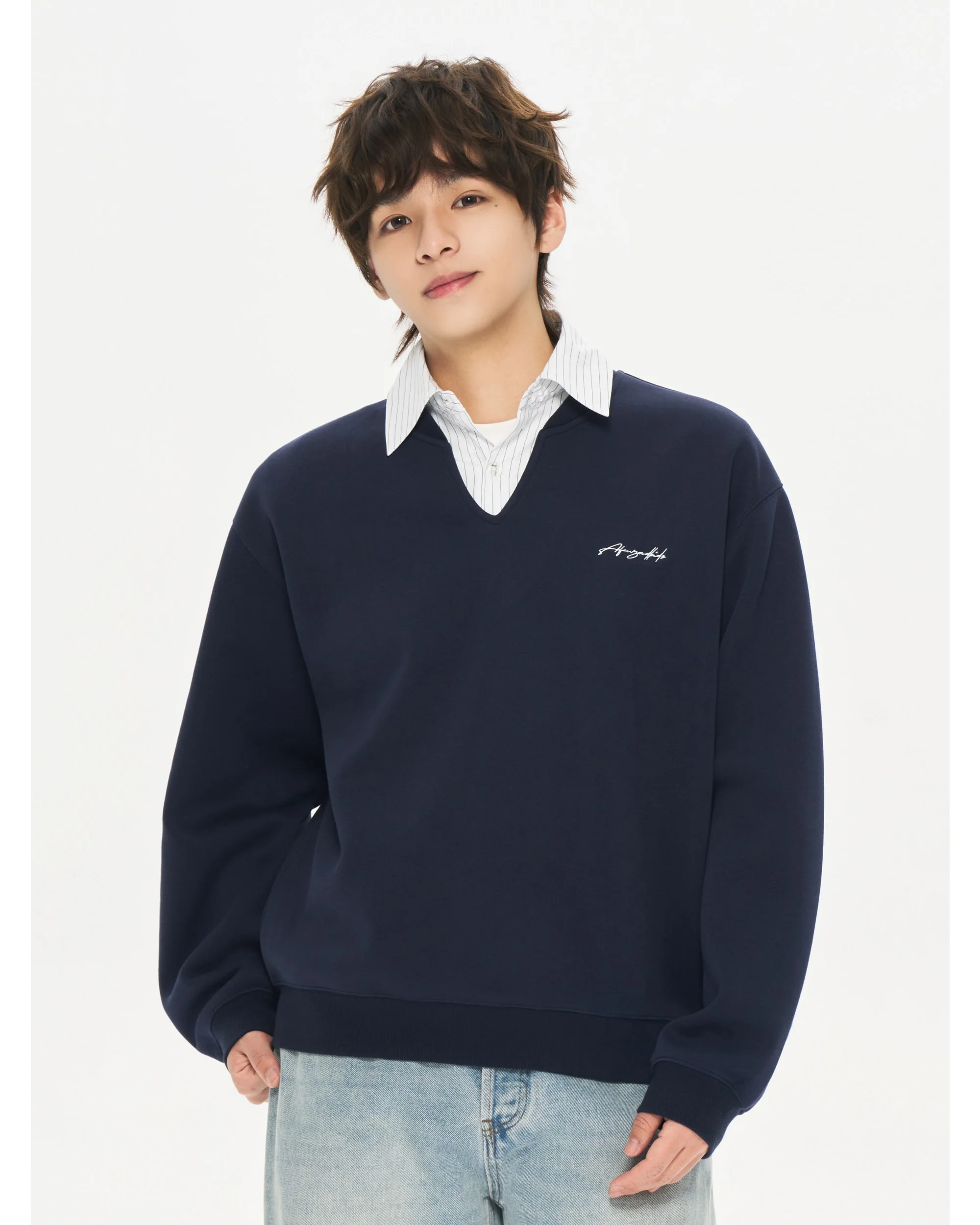 (AFGK) Layered Collar Sweatshirt - Image 3