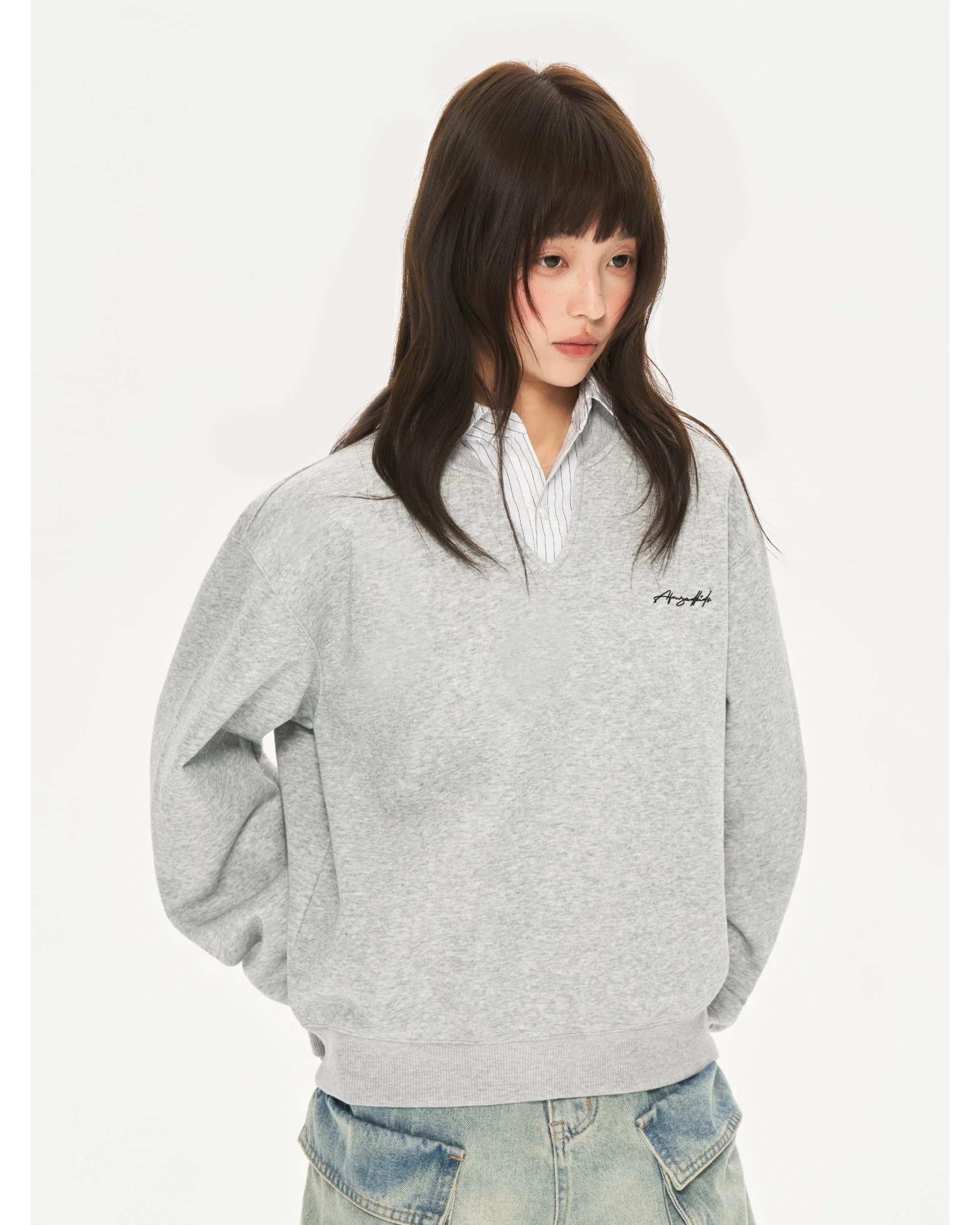 (AFGK) Layered Collar Sweatshirt - Image 8