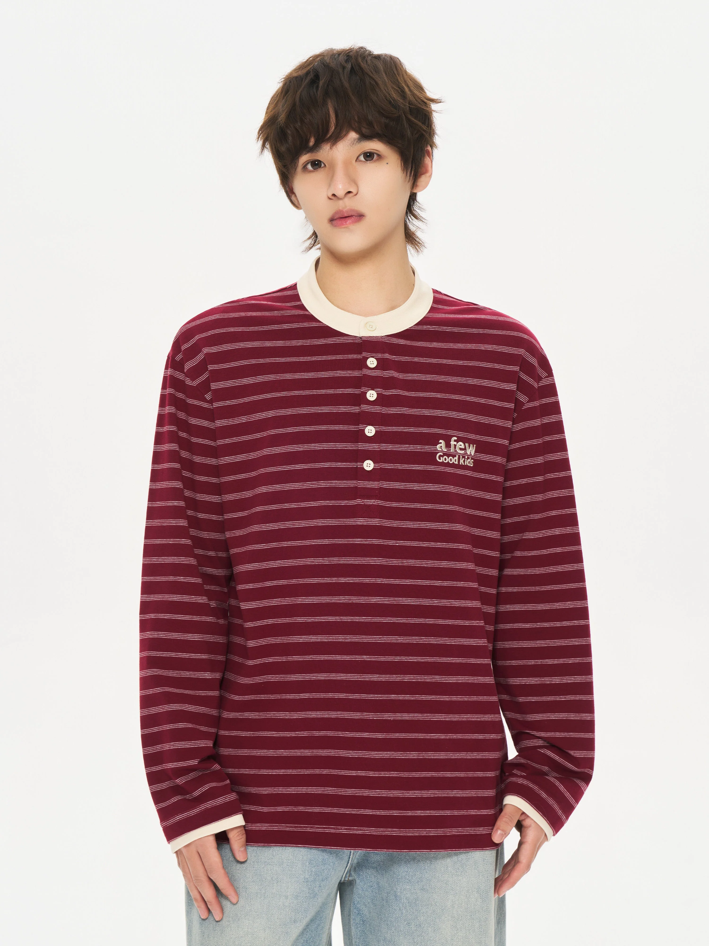 (AFGK) Striped Henley Shirt - Image 16