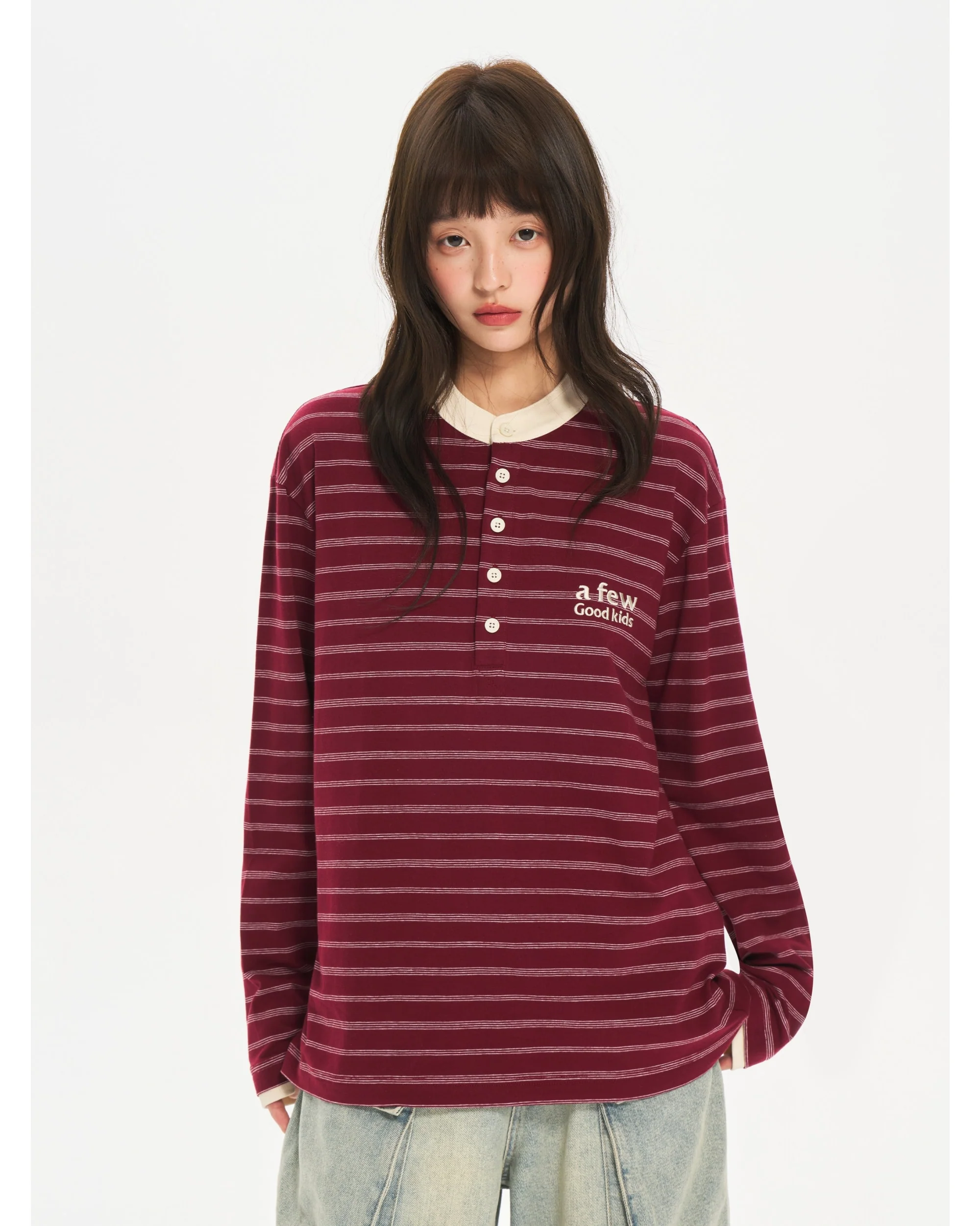 (AFGK) Striped Henley Shirt - Image 8