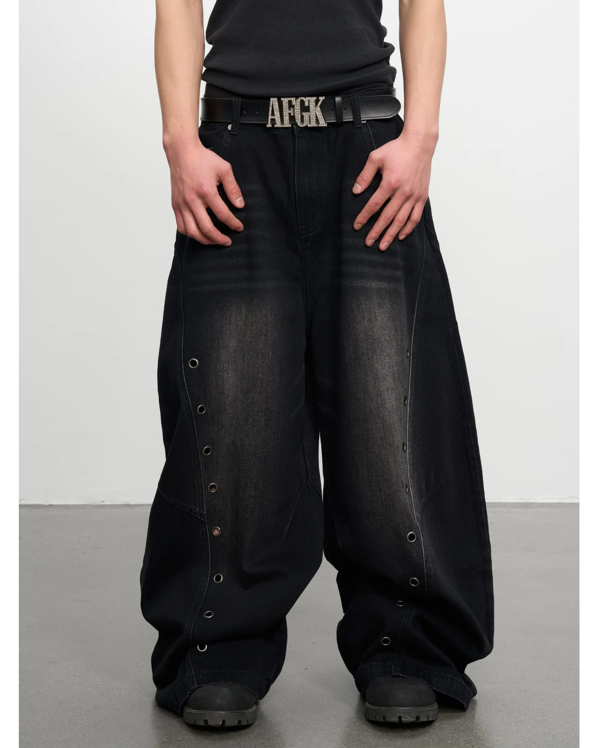 (AFGK) Washed Baggy Jeans - Image 3