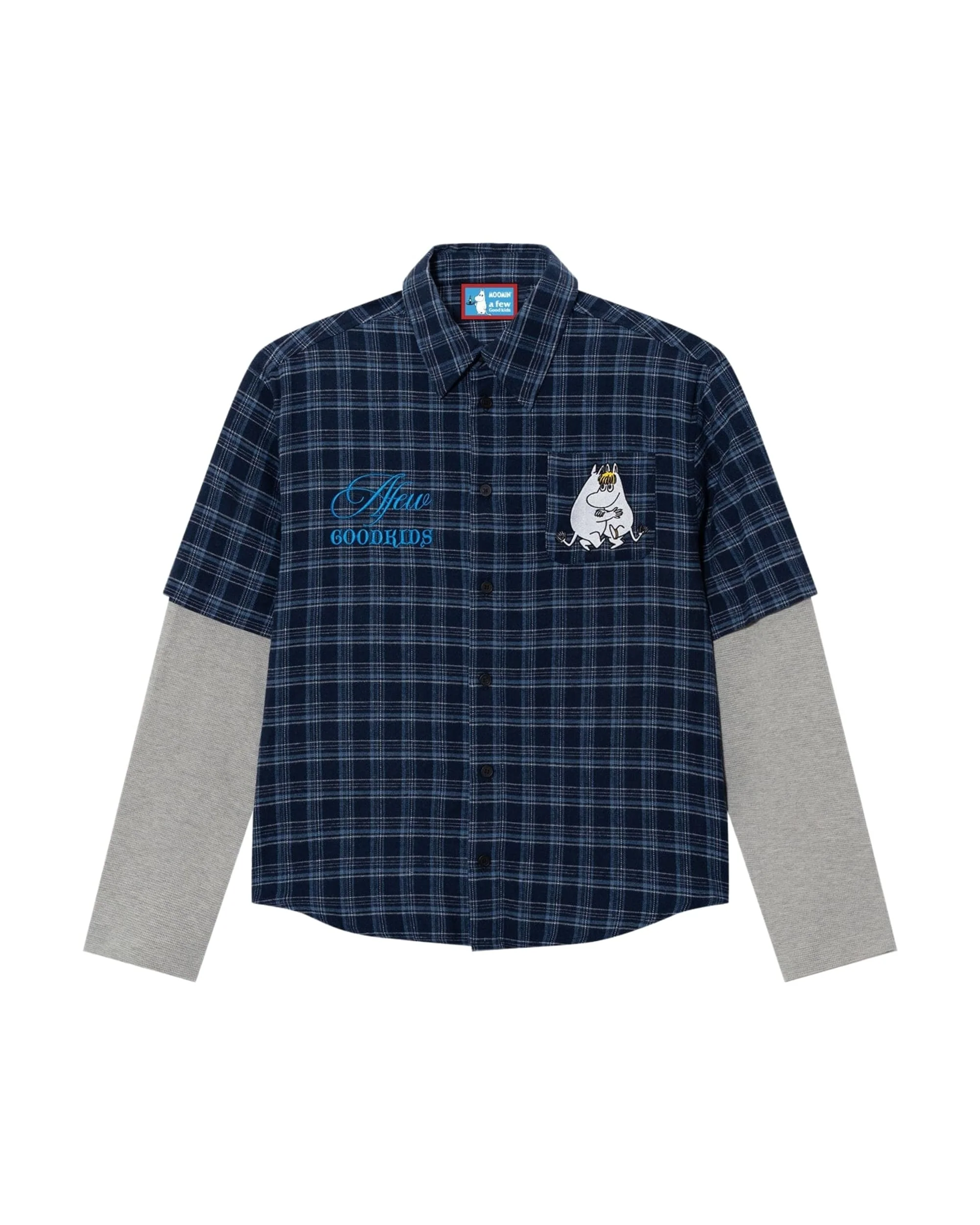 AFGK X MOOMIN Plaid layered shirt