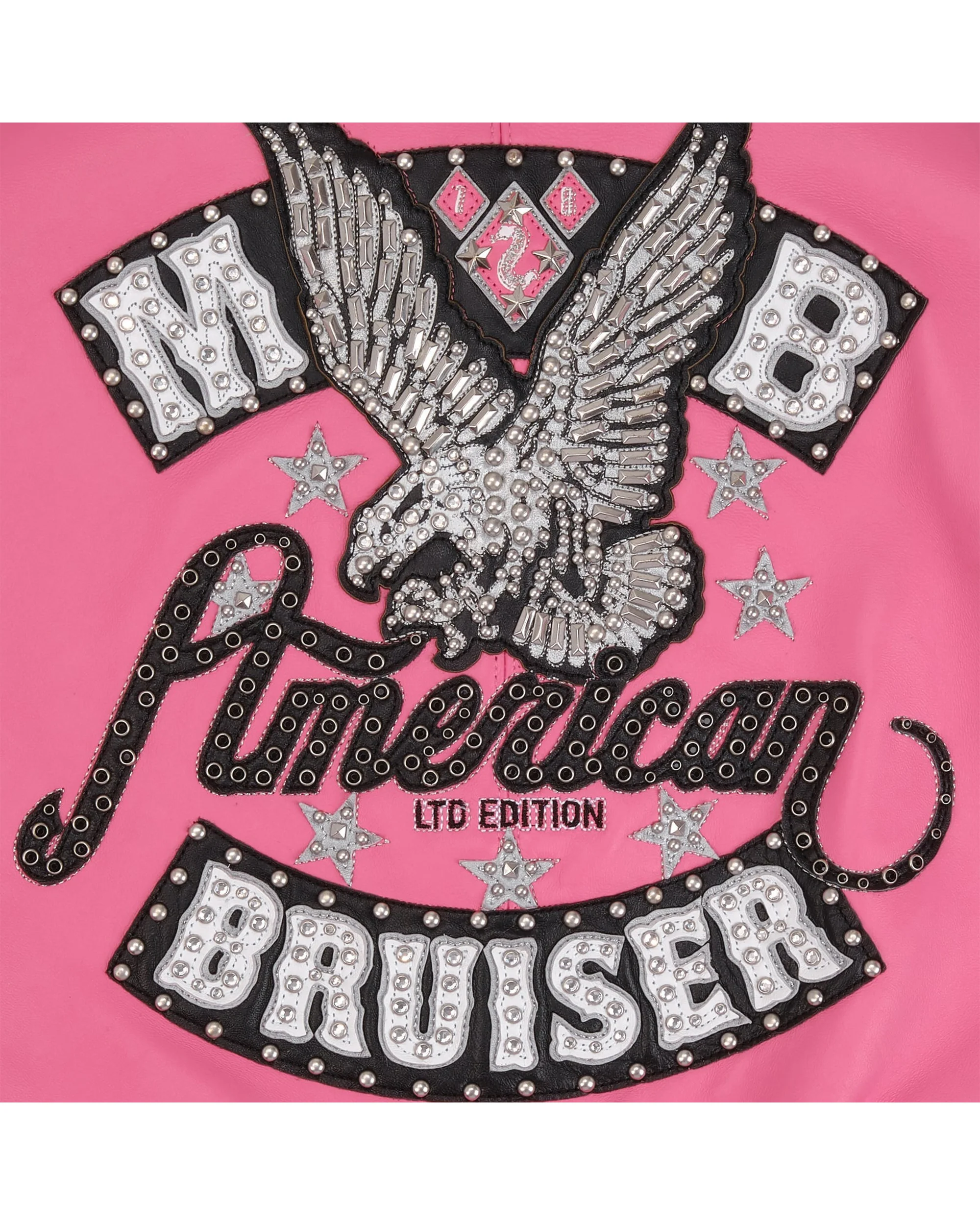 American Bruiser Plush Womens Crop Jacket - Pink - Image 3