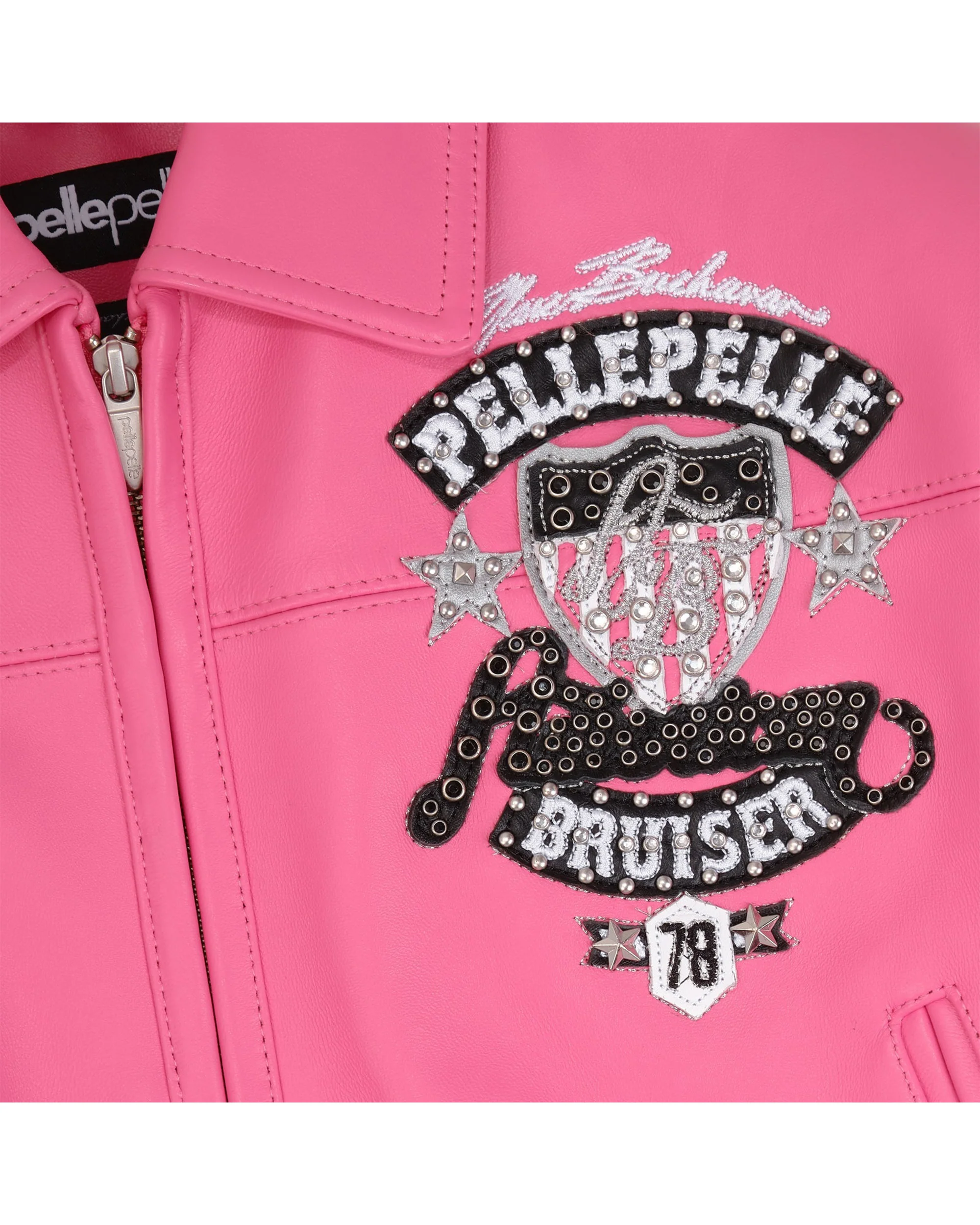 American Bruiser Plush Womens Crop Jacket - Pink - Image 6