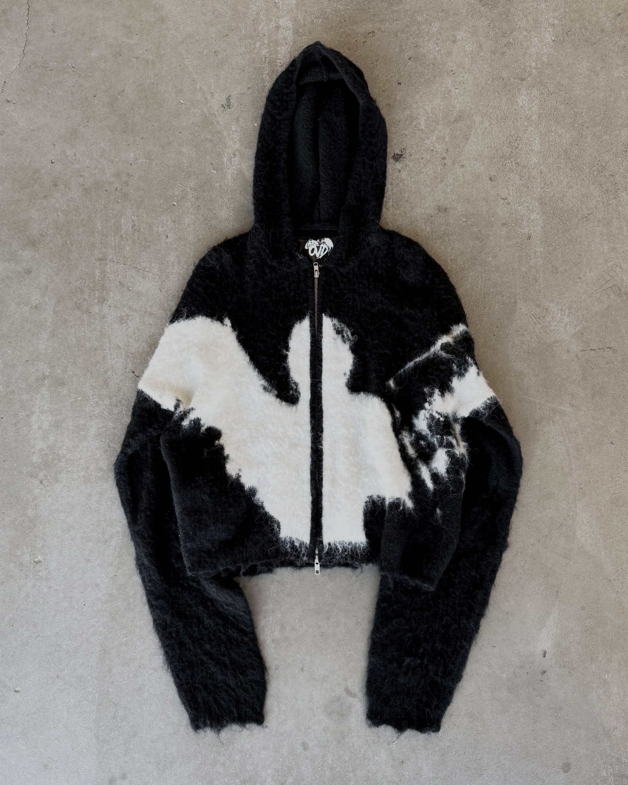 "ANGEL" MOHAIR ZIP - BLACK - Image 3