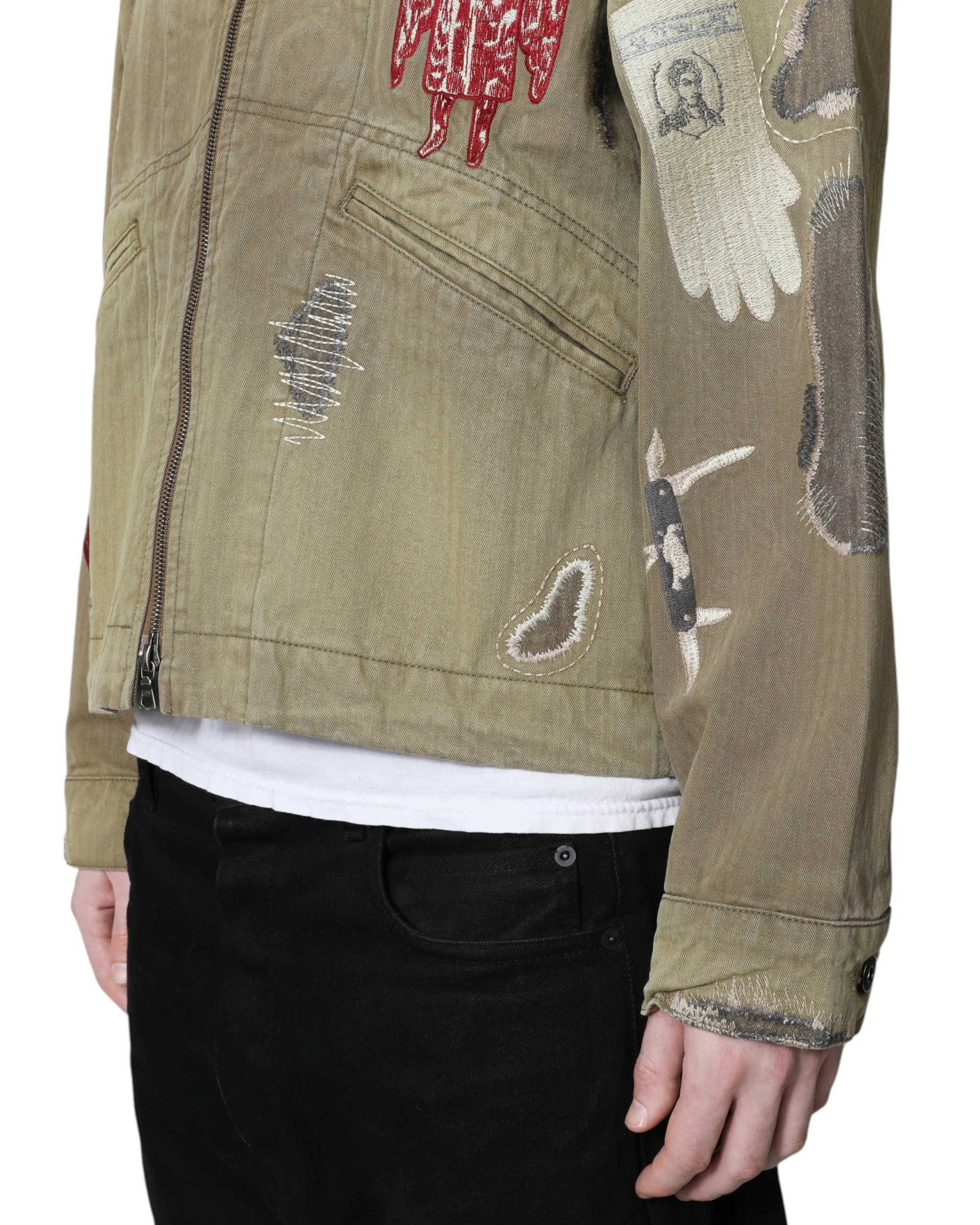 Antique Zip Jacket - Olive Brown - Image 10