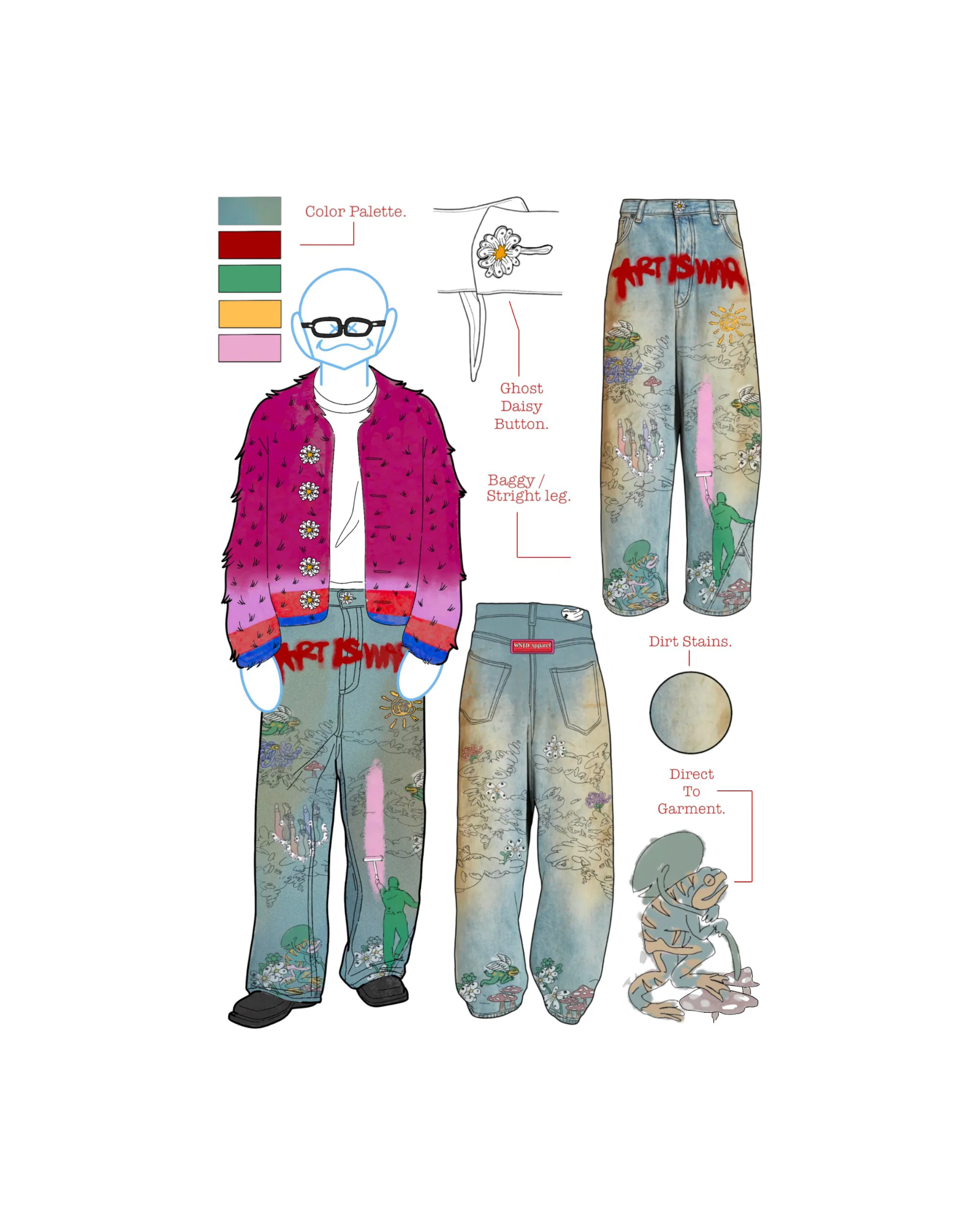 ART IS WAR PAINTER PANTS - Image 3