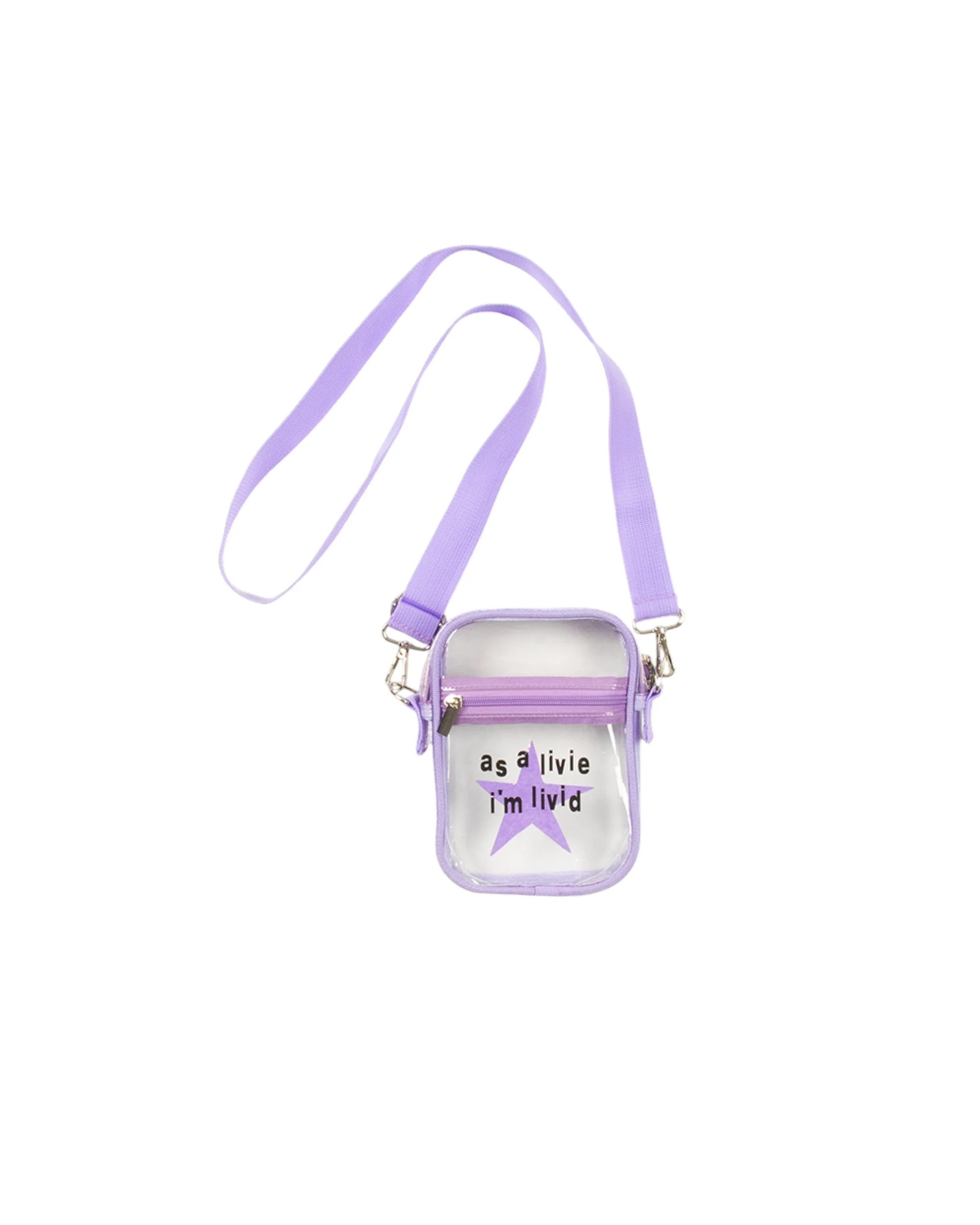 as a livie i'm livid clear crossbody bag