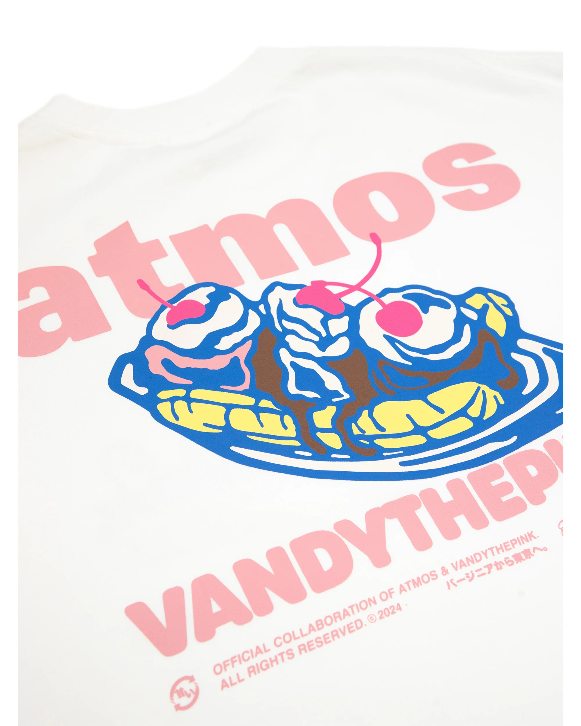 ASICS X VANDY X ATMOS BANANA SPLIT EYE LOGO TEE OFF WHITE - Image 3
