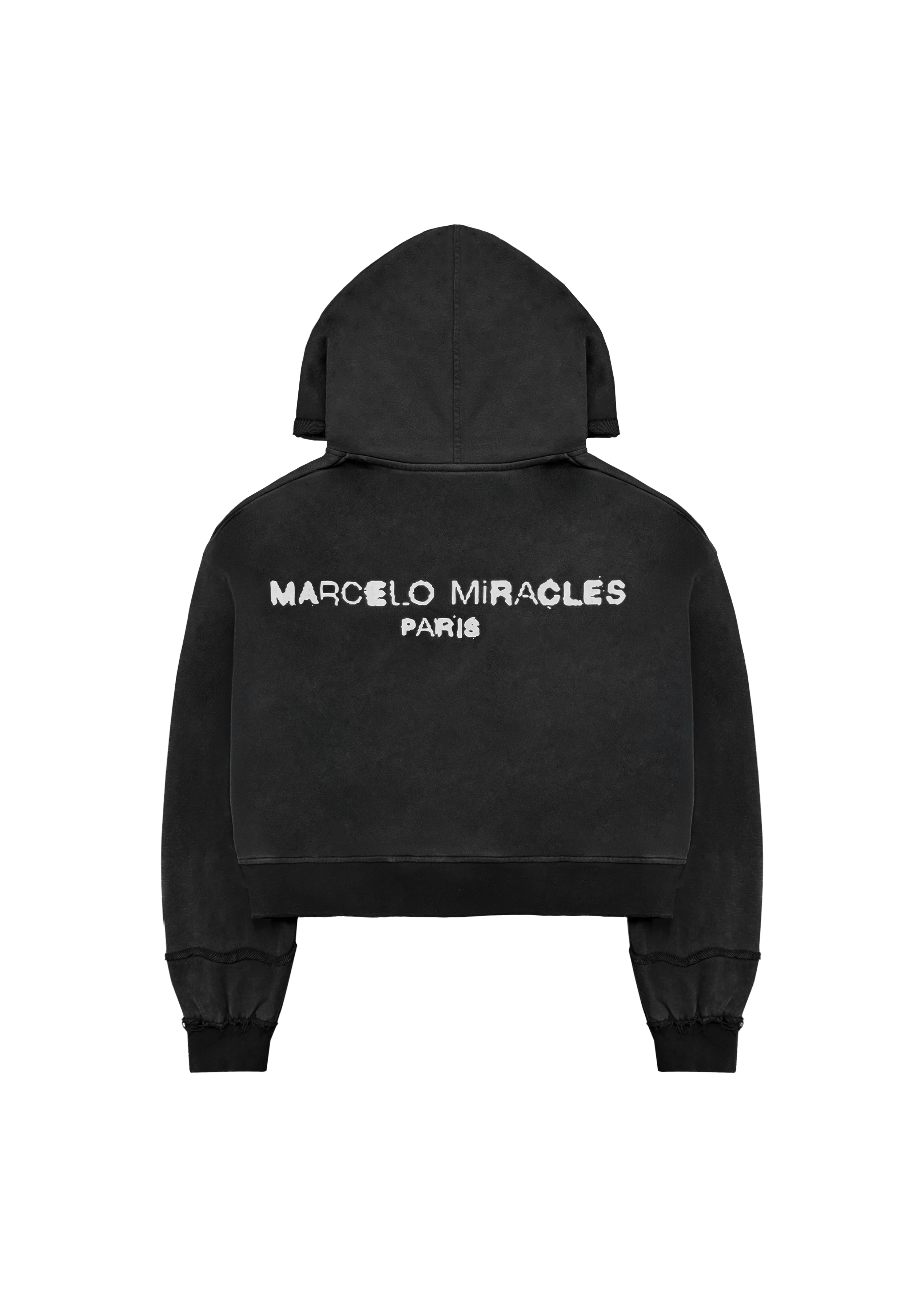 ASYMMETRIC ZIP-HOODIE in WASHED BLACK - Image 4