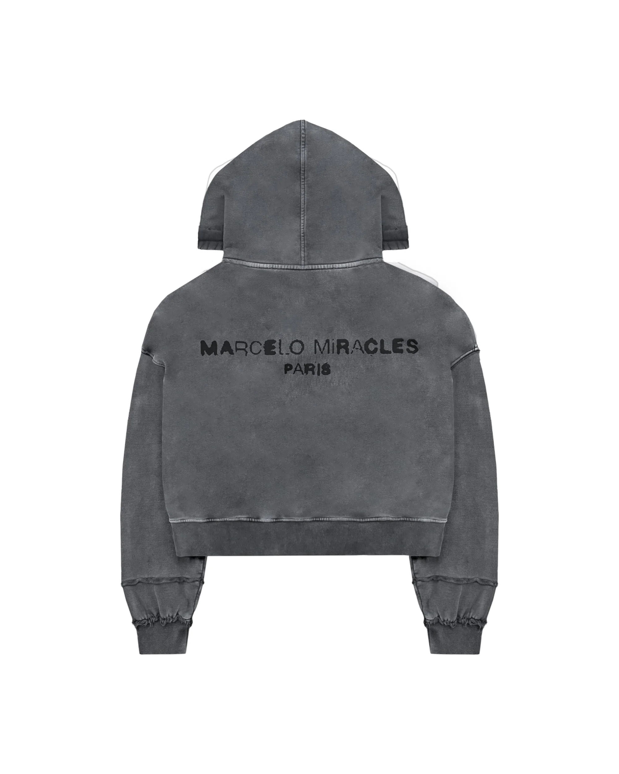 ASYMMETRIC ZIP-HOODIE in WASHED GREY - Image 2