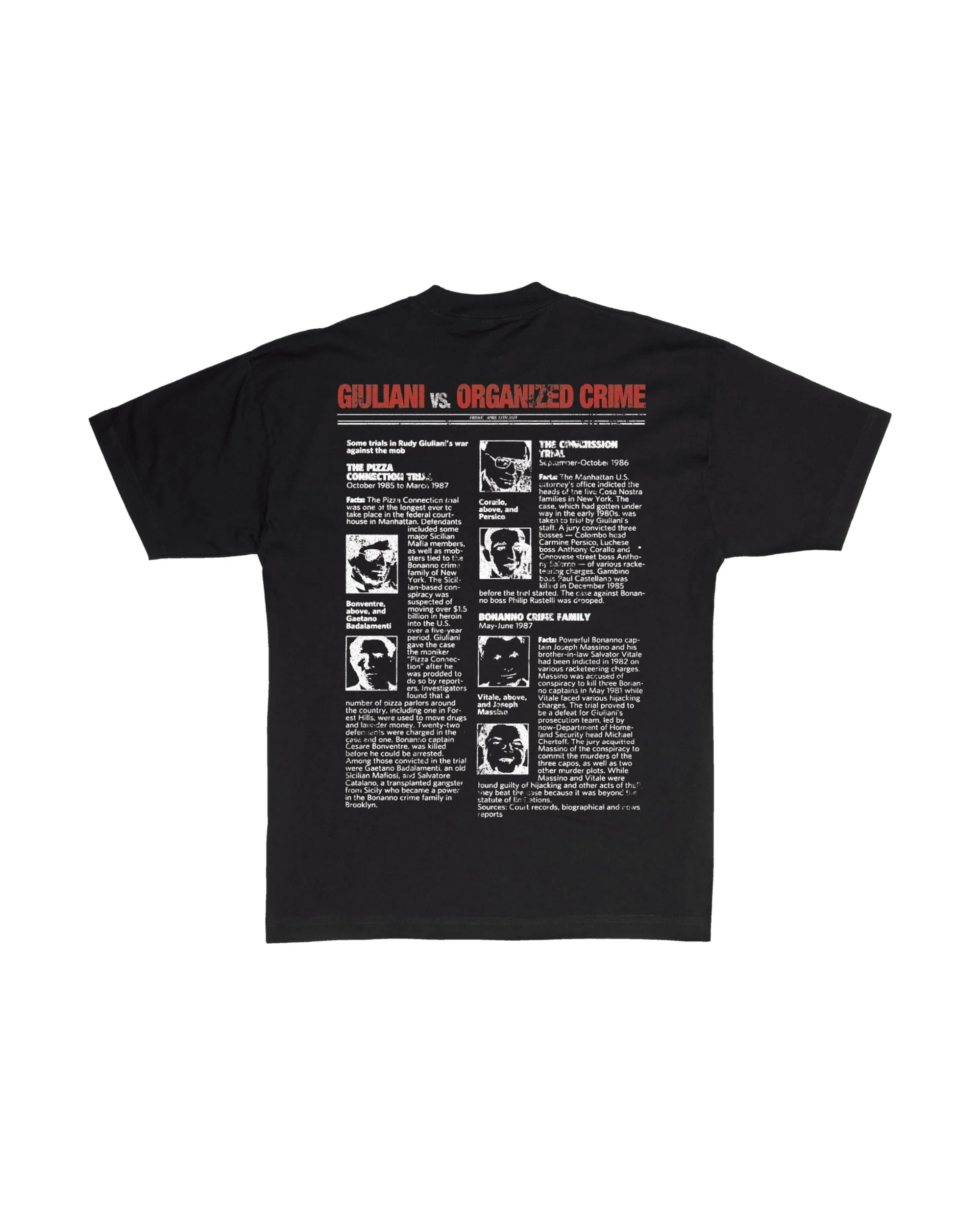 Babyface Ray - Pizza Vs Police T-Shirt (Black) - Image 2