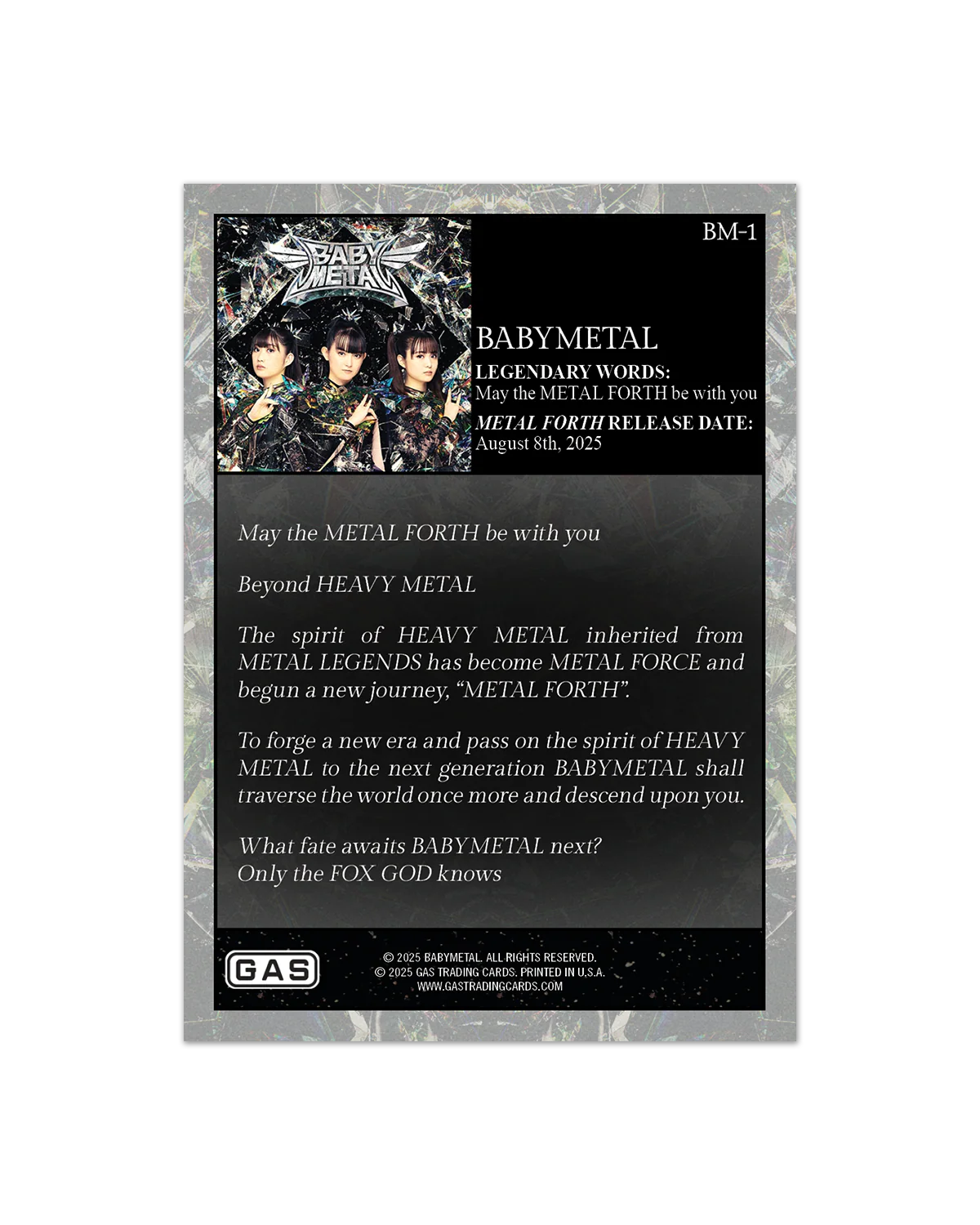 BABYMETAL x GAS 4-Trading Cards Set - Image 3