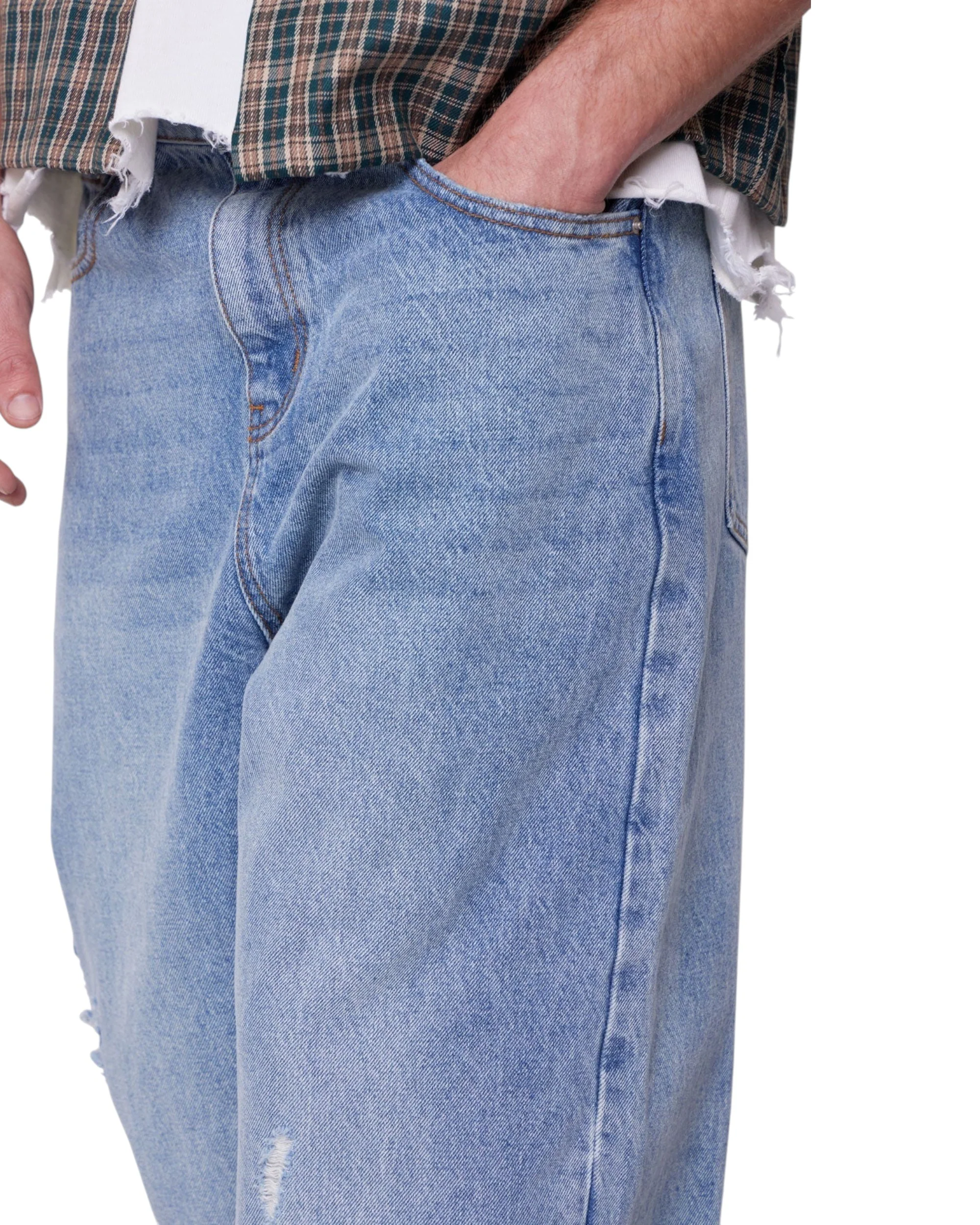 Baggy Blowout Denim - Washed Vintage Blue - Image 6
