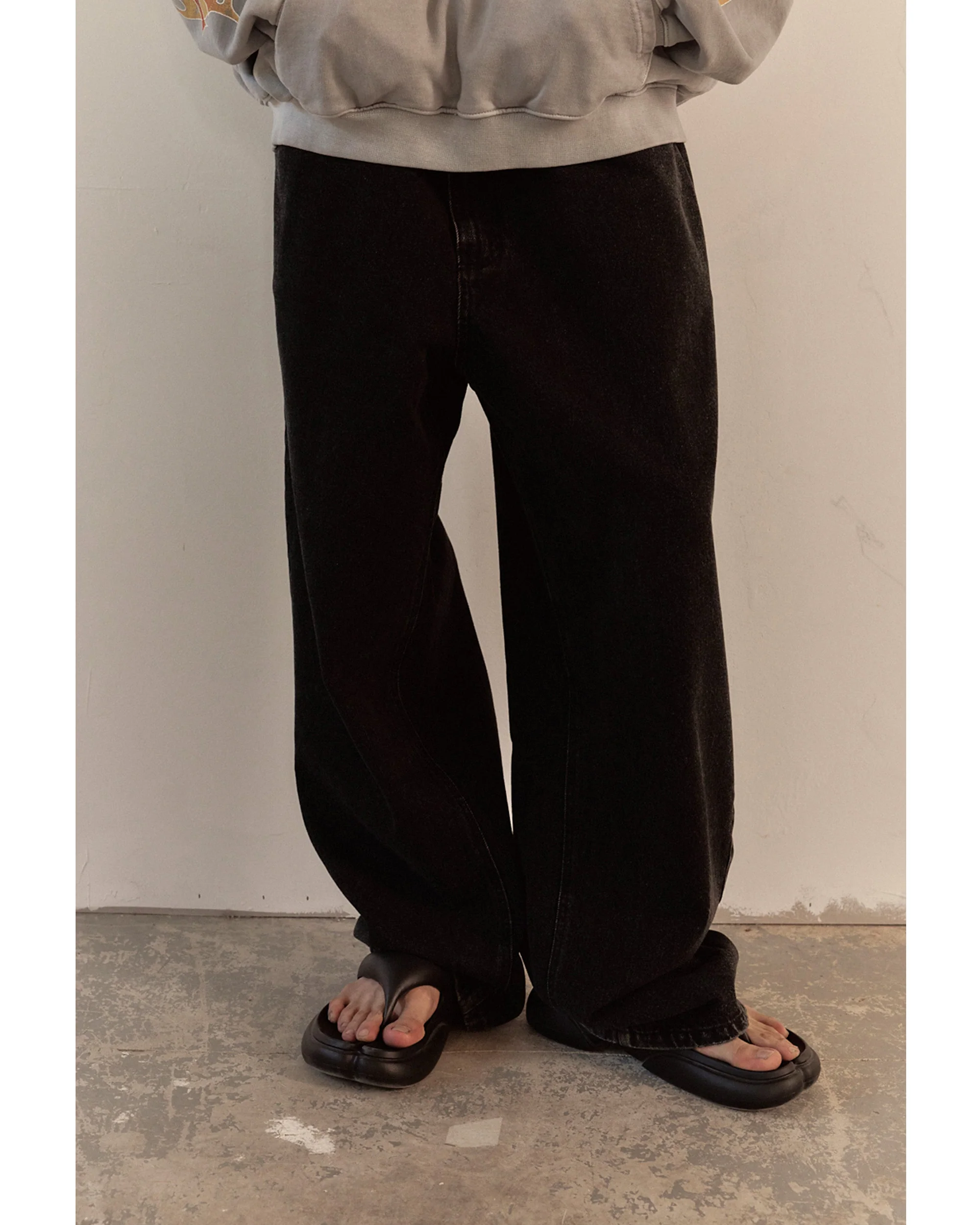 BAGGY DENIM PANTS / BLACK - Image 13