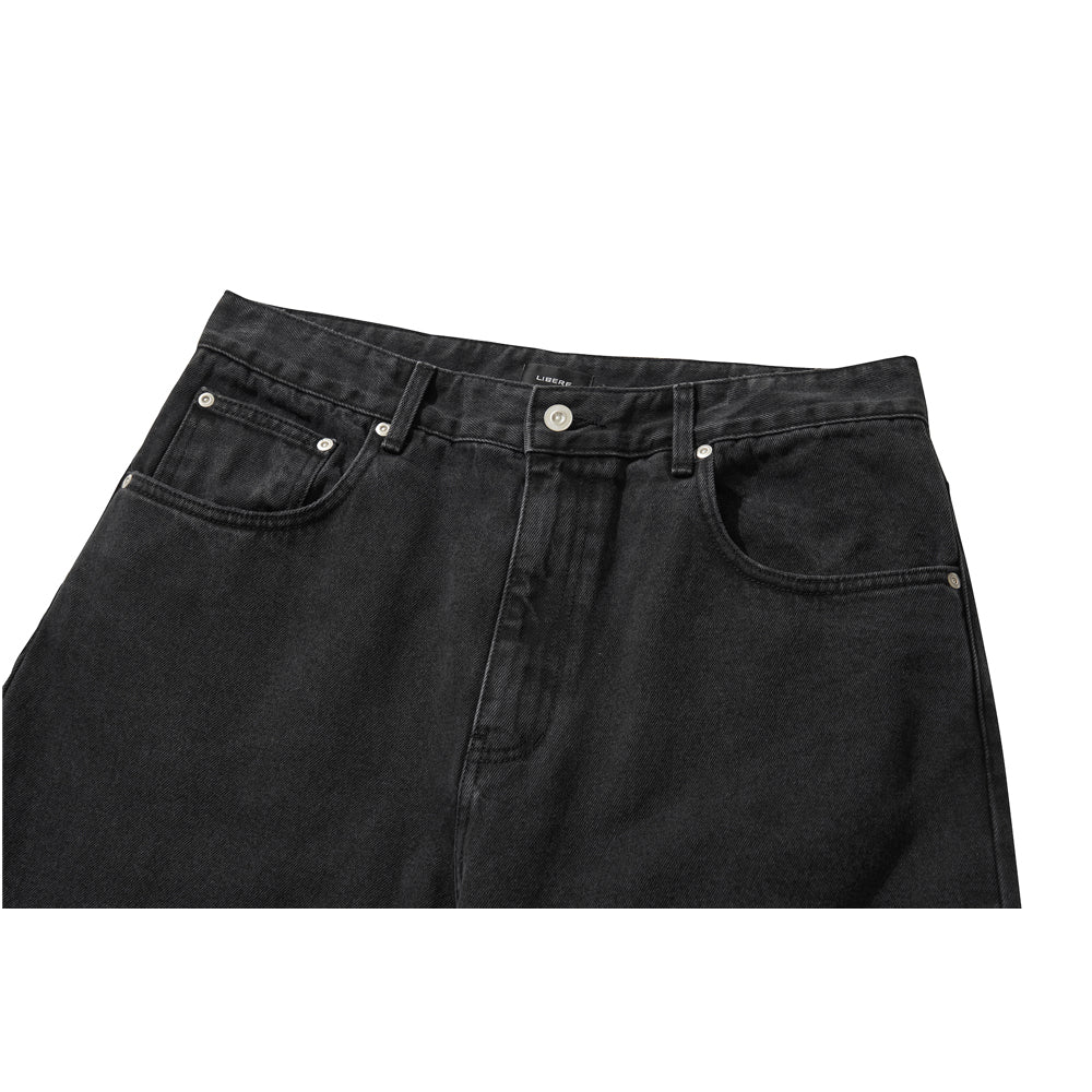 BAGGY DENIM PANTS / BLACK - Image 16