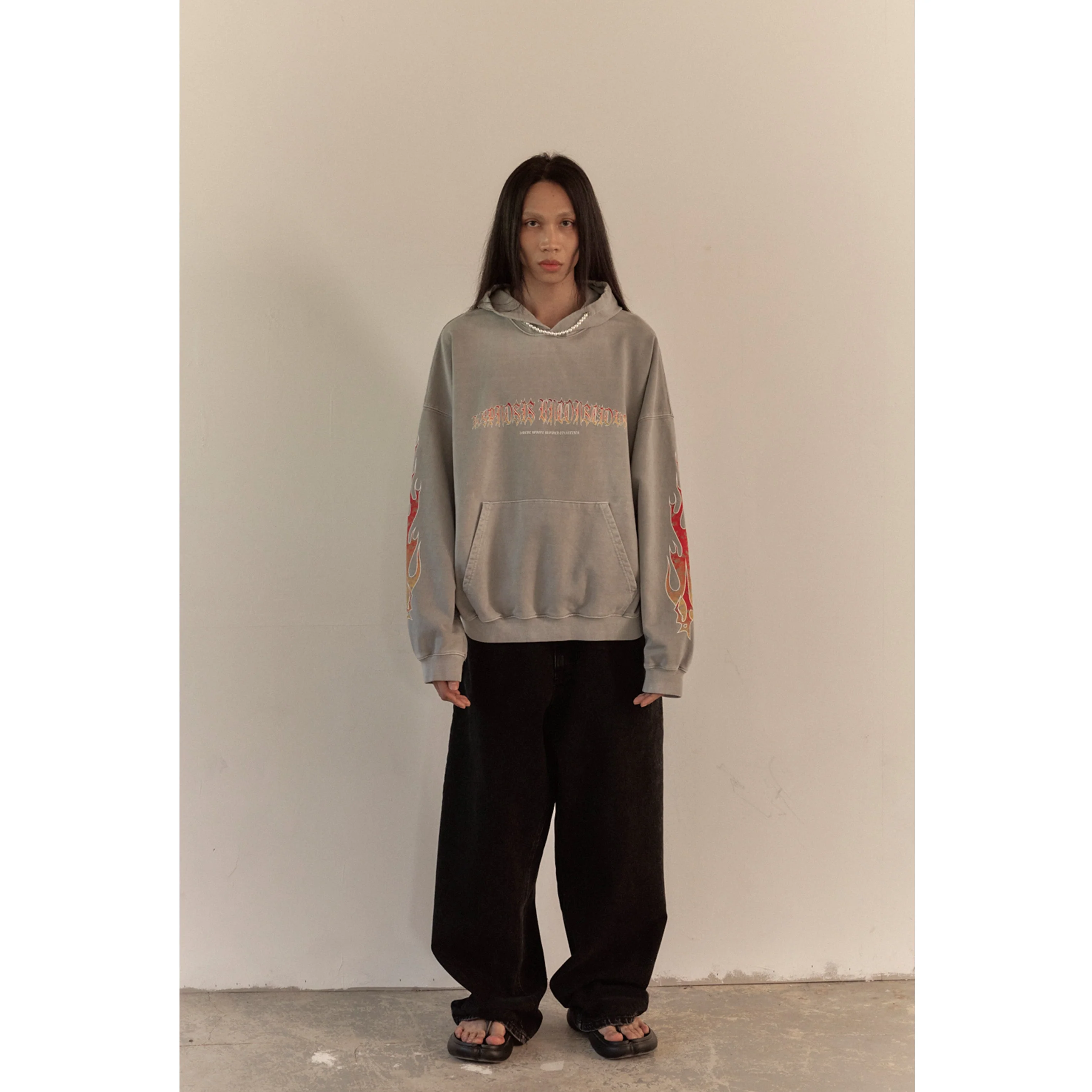 BAGGY DENIM PANTS / BLACK - Image 34