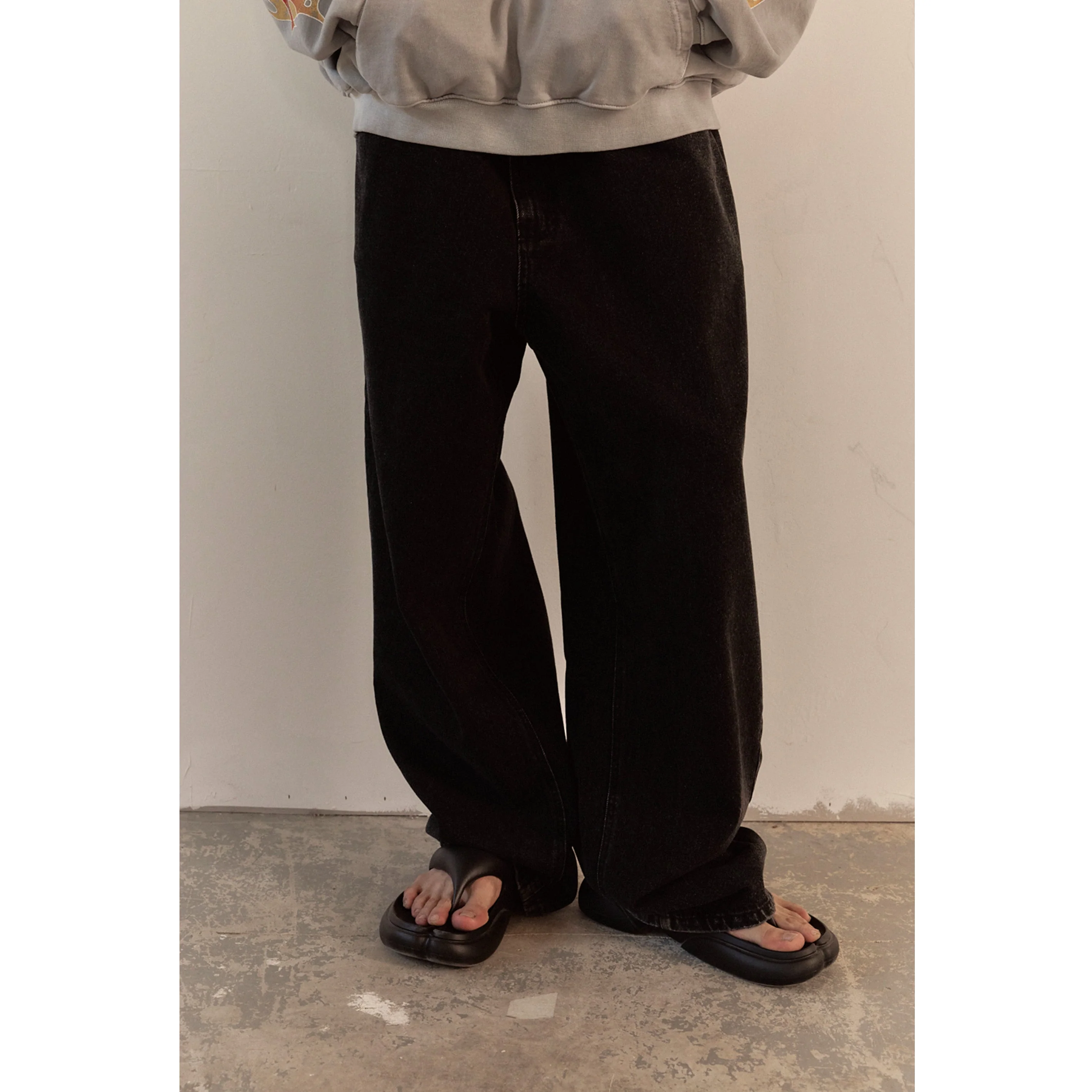 BAGGY DENIM PANTS / BLACK - Image 37