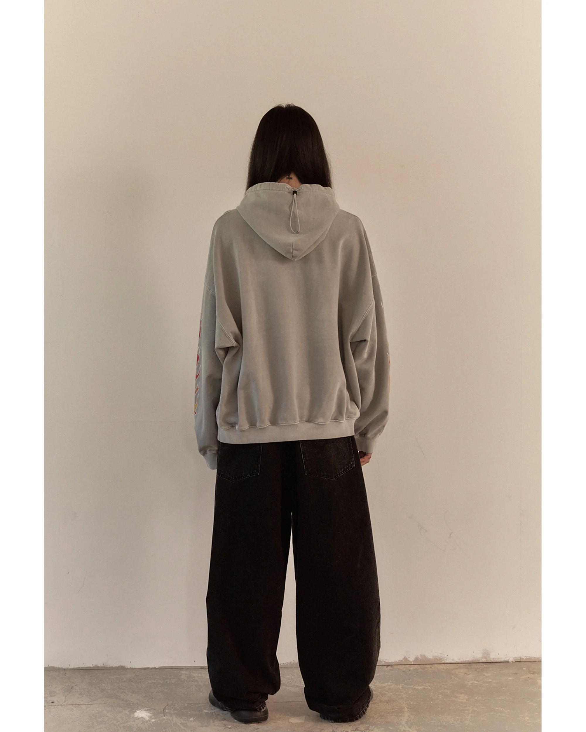 BAGGY DENIM PANTS / BLACK - Image 9