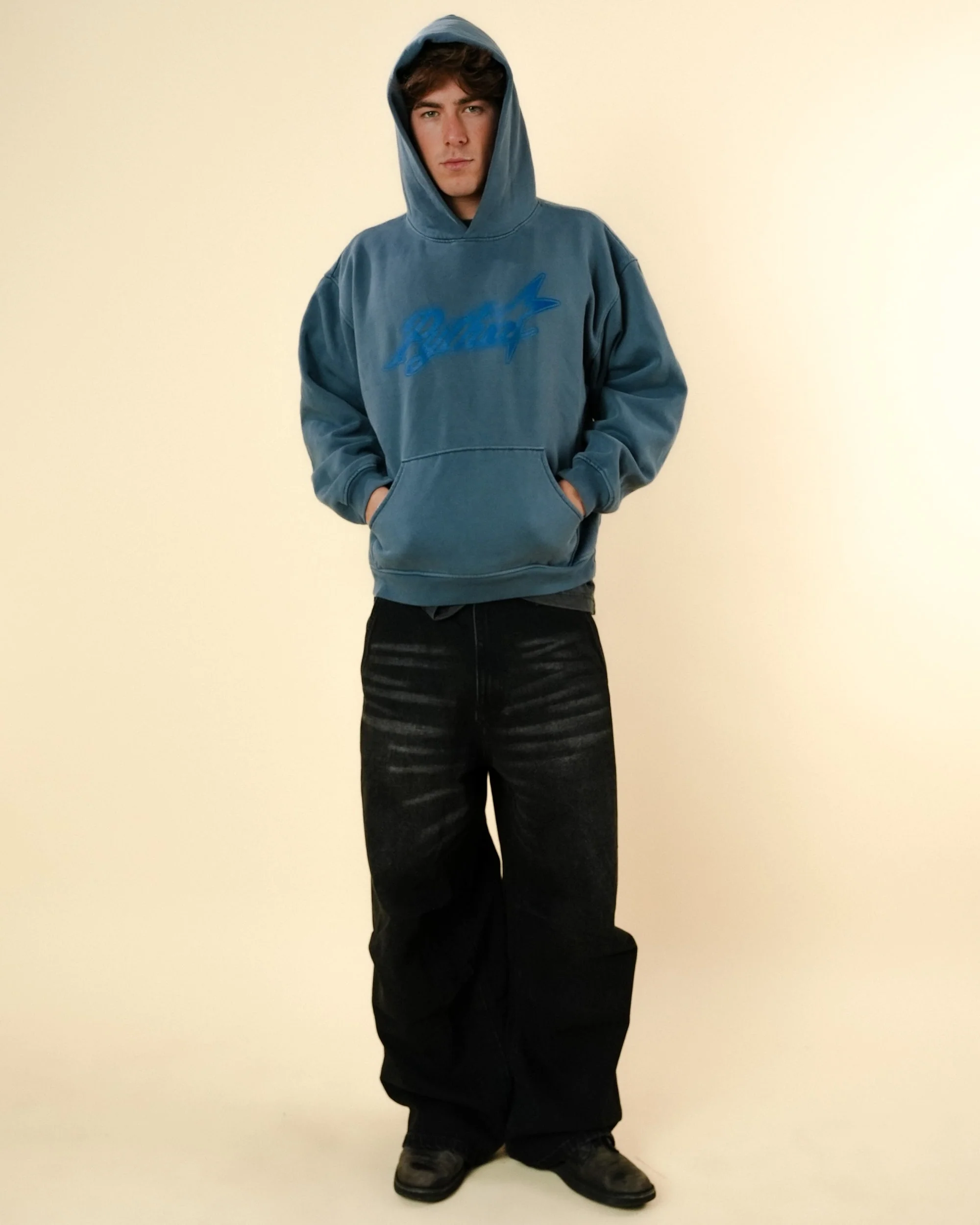 BAGGY FLANNEL POCKET DENIM - WASHED BLACK - Image 5
