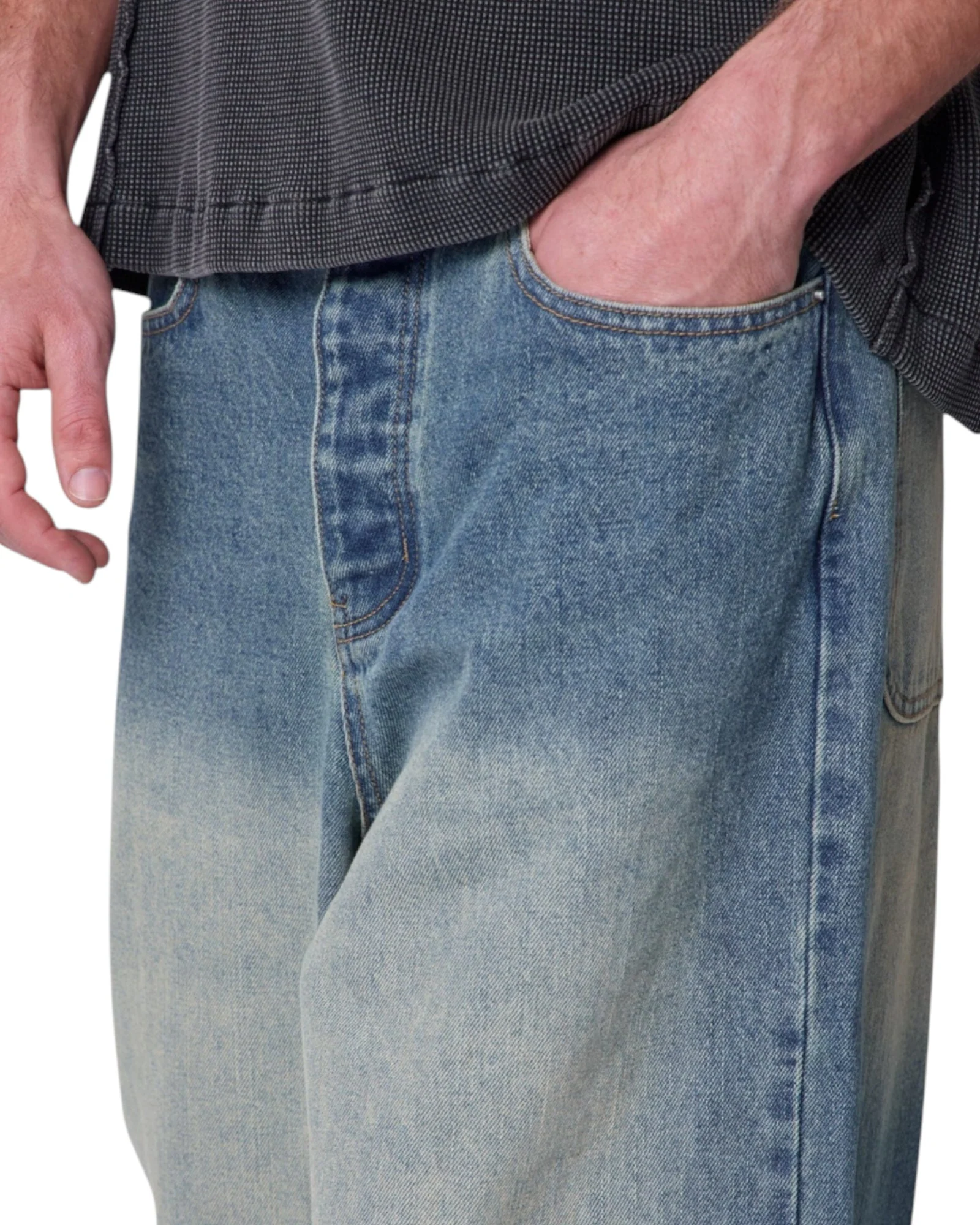 Baggy Washed Rave Denim - Medium Blue - Image 9