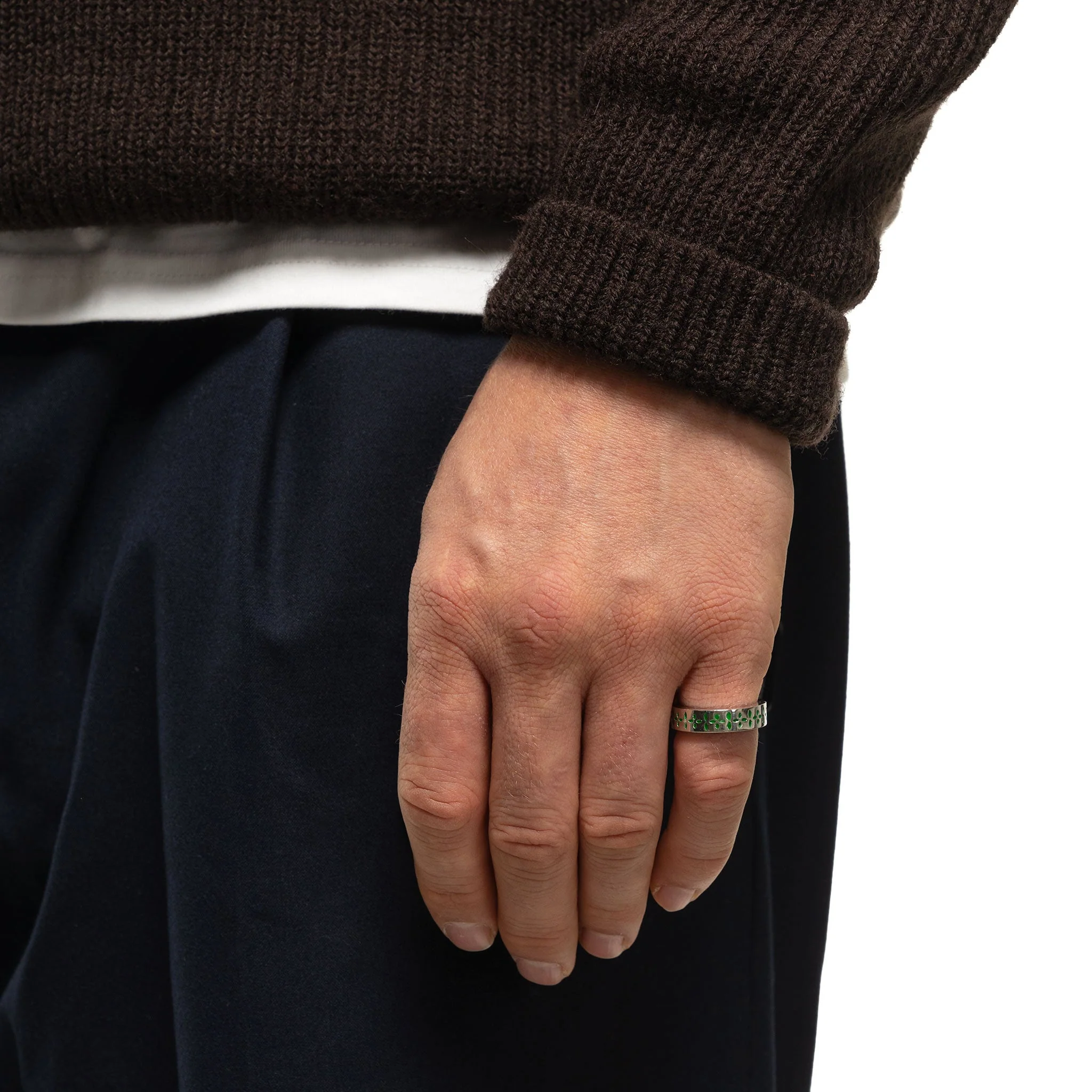 Bandana Ring (Silver 925/Green Enamel) - Image 11