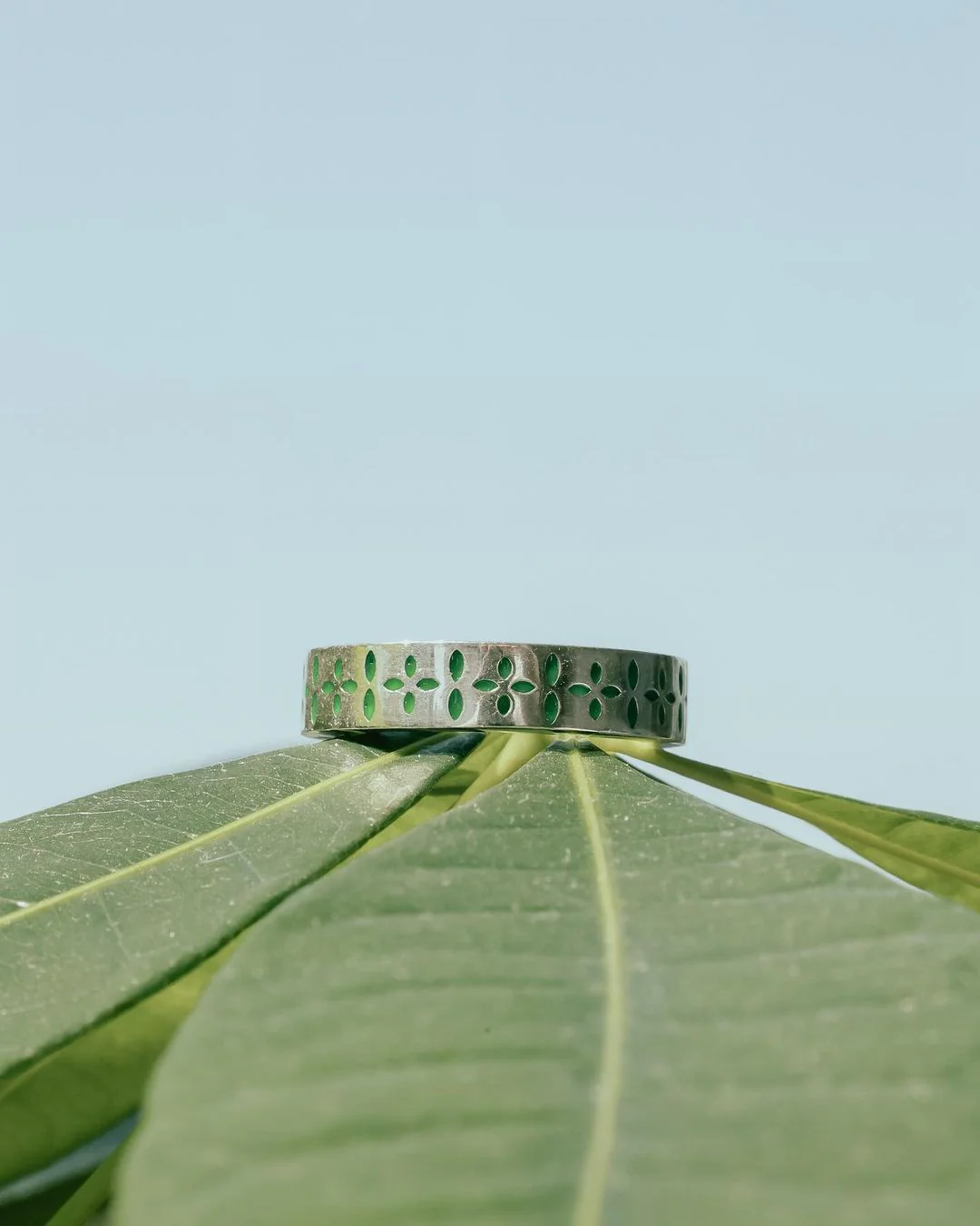 Bandana Ring (Silver 925/Green Enamel) - Image 12