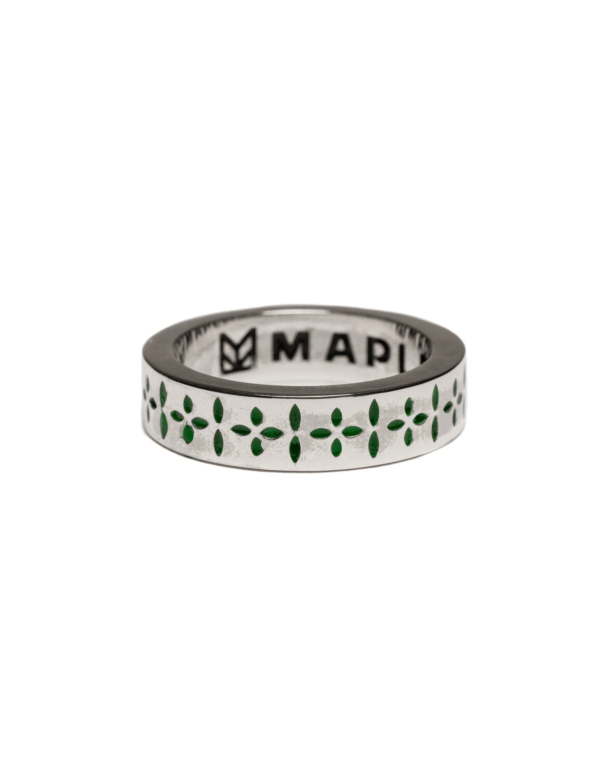 Bandana Ring (Silver 925/Green Enamel) - Image 5