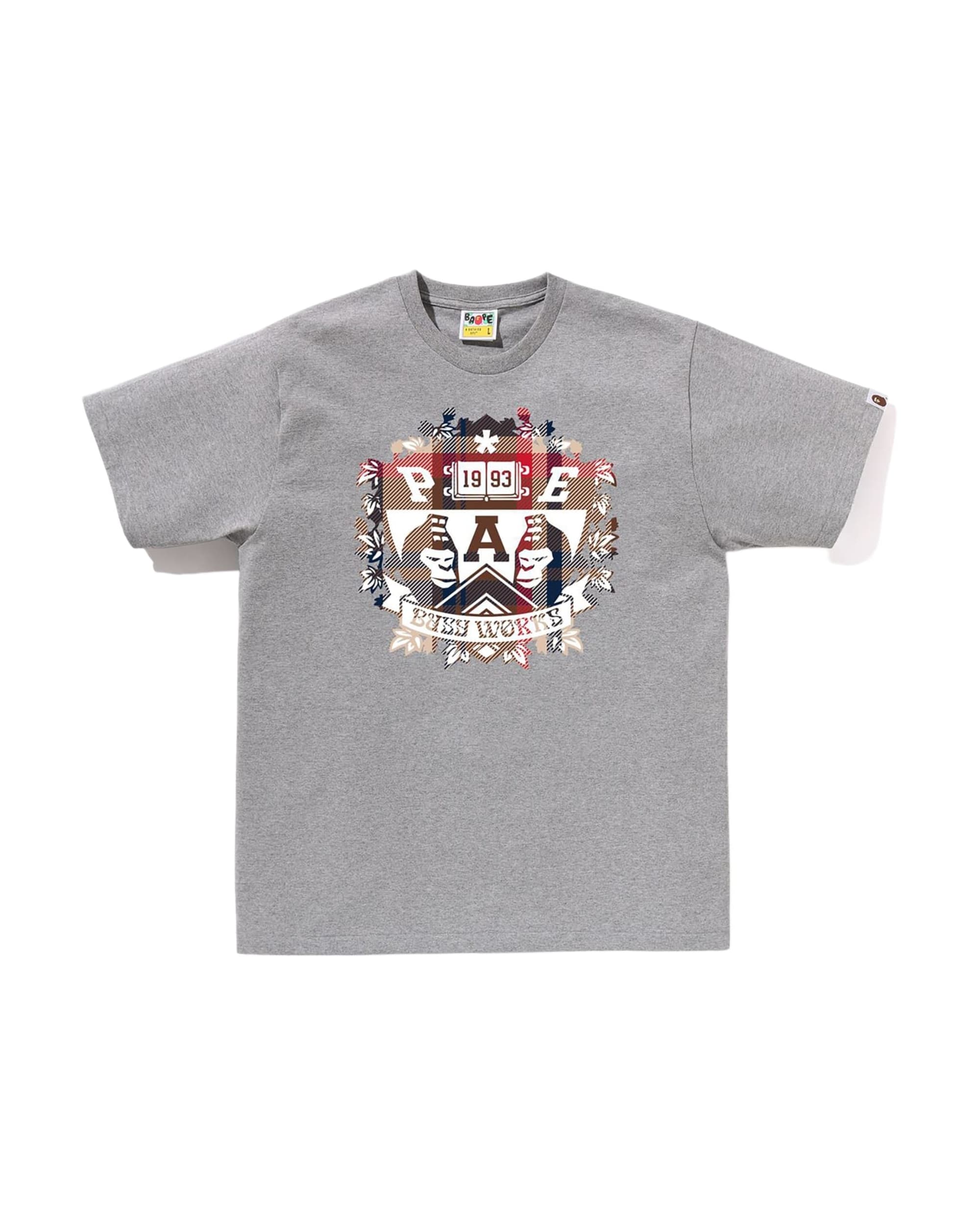 BAPE CHECK UNIVERSITY EMBLEM TEE MENS