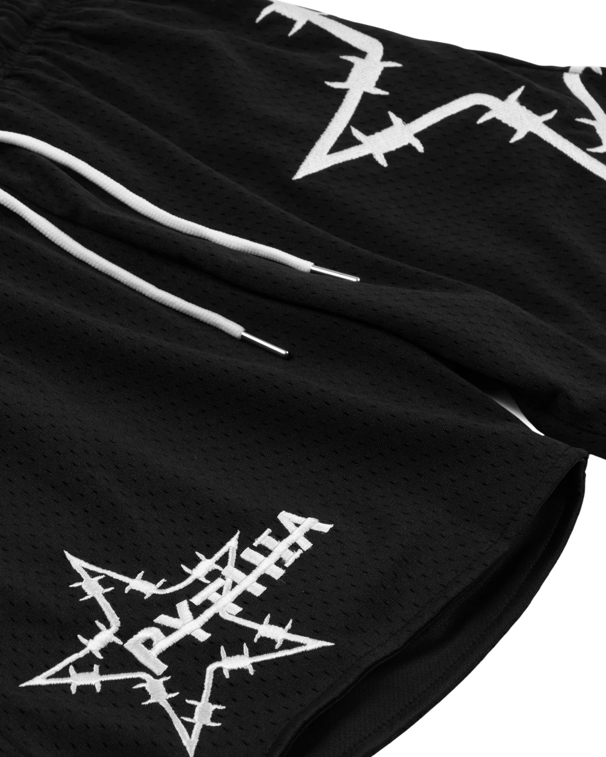 BARBWIRE STAR MESH SHORTS - BLACK - Image 6