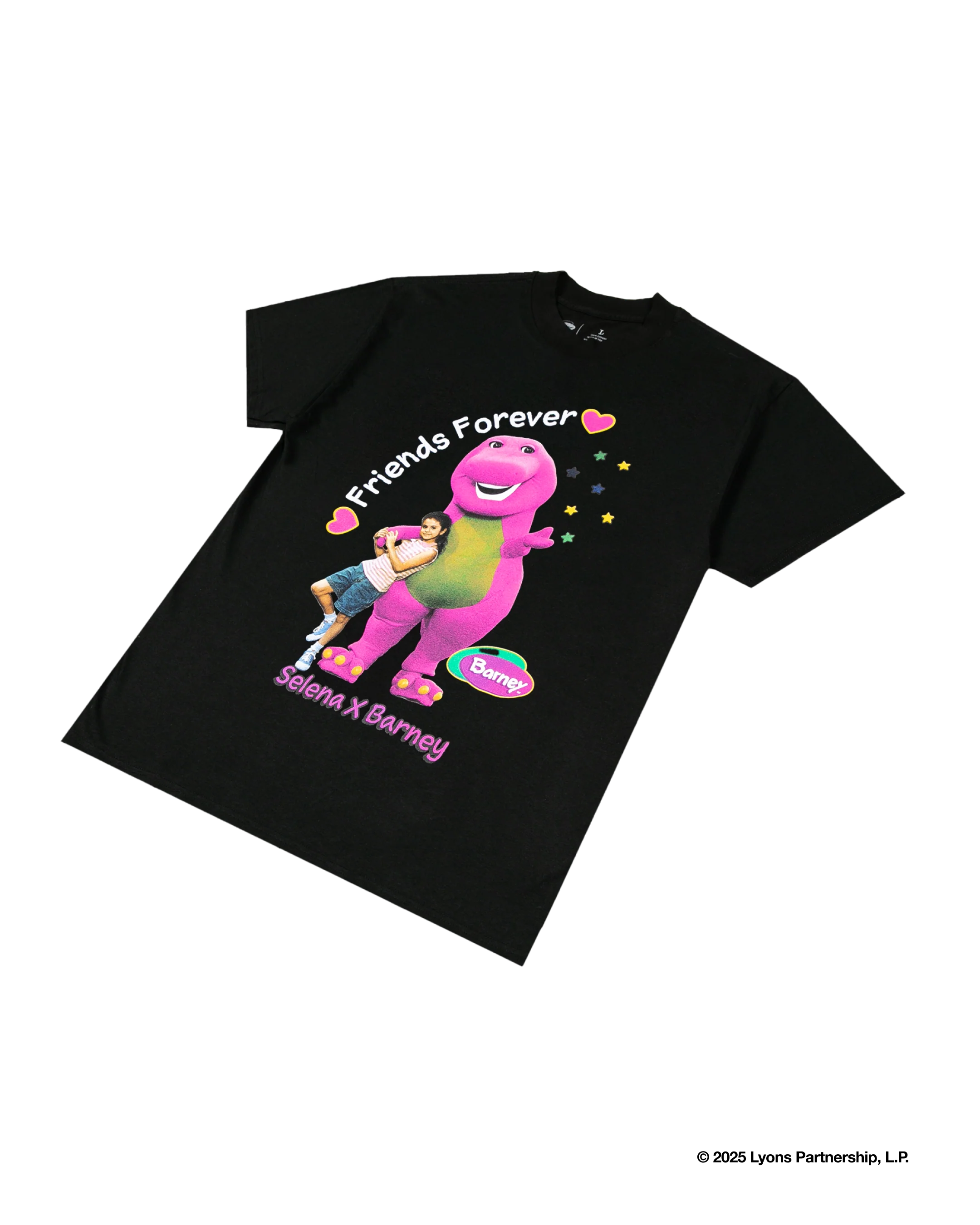 Barney X Selena I Love You Black Tee - Image 3