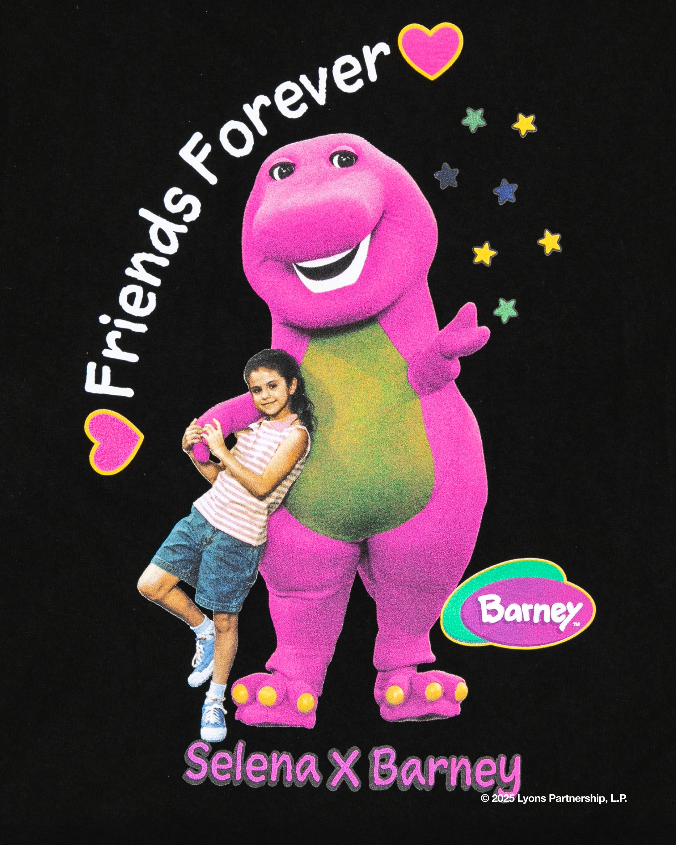 Barney X Selena I Love You Black Tee - Image 4