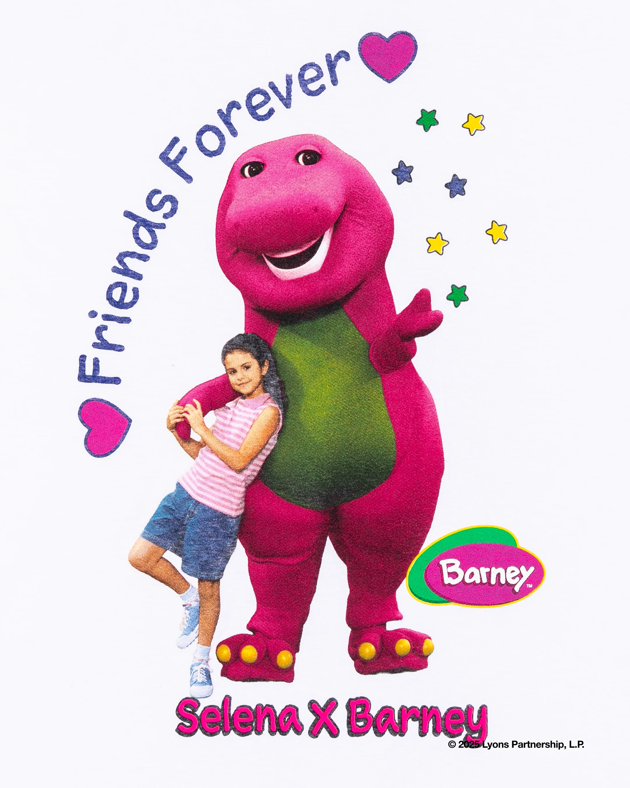 Barney X Selena I Love You White Tee - Image 4