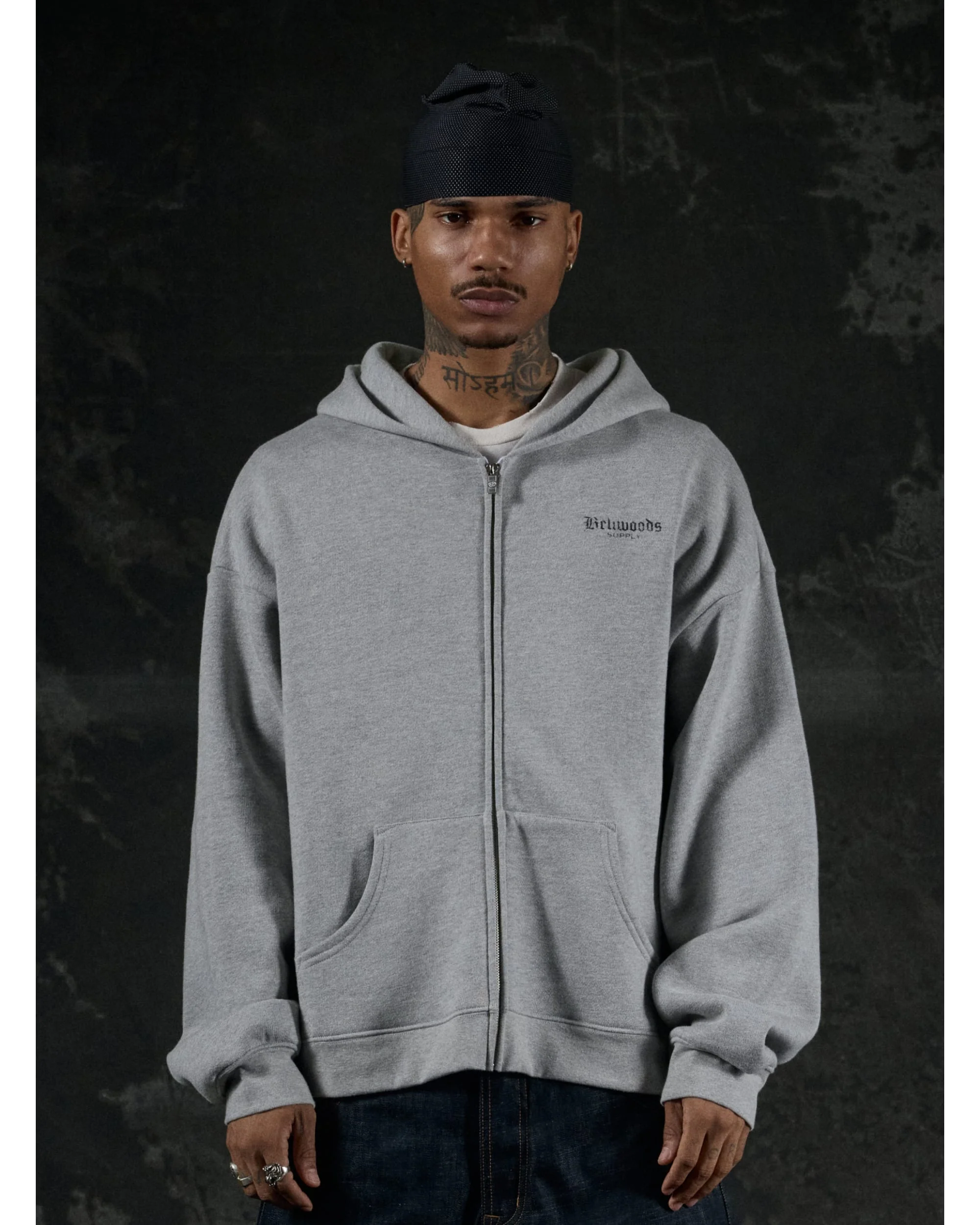 Bellwoods Supply Zip Hoodie - Heather Grey - Image 6