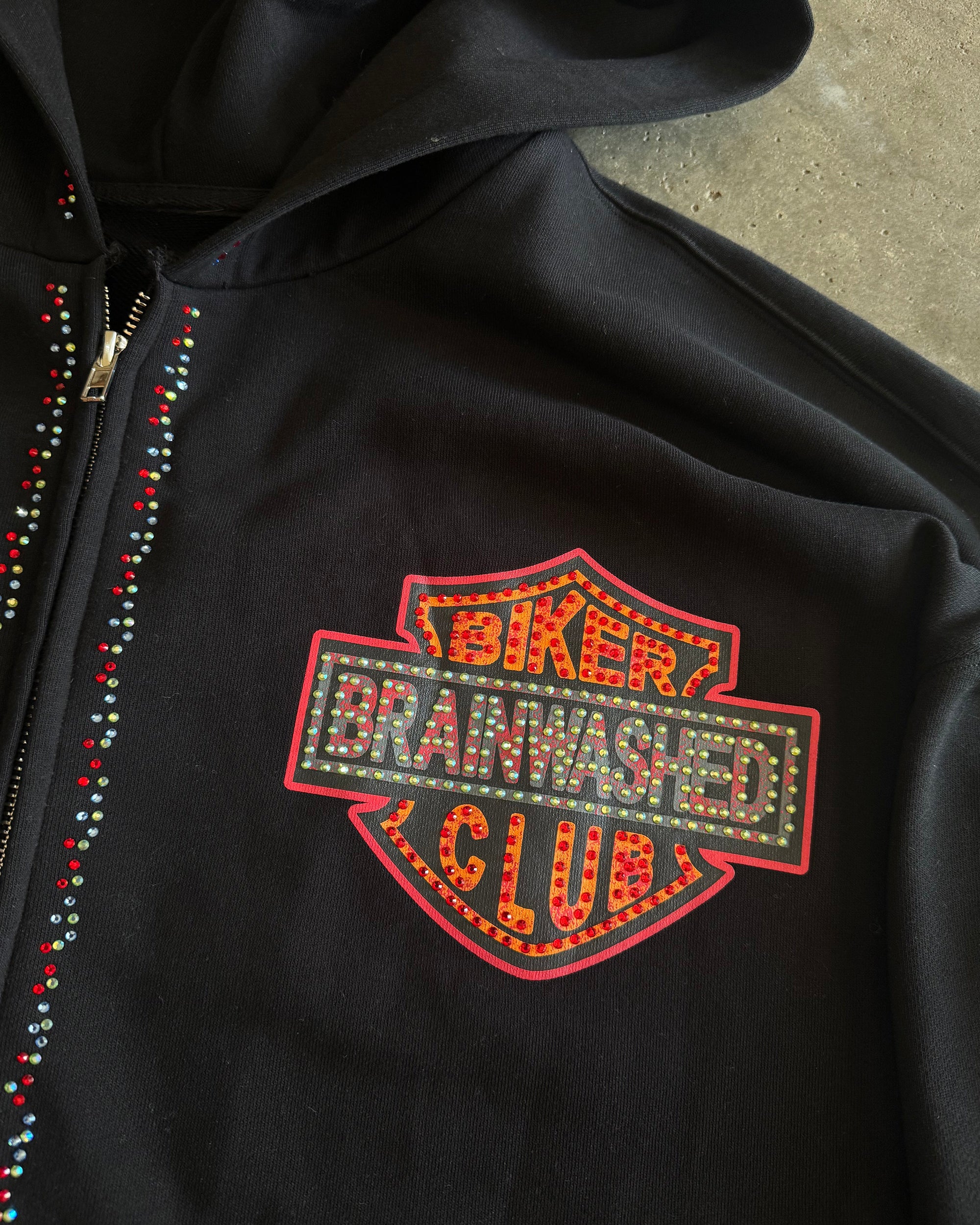 Biker Club Zip Up Hoodie - Image 4